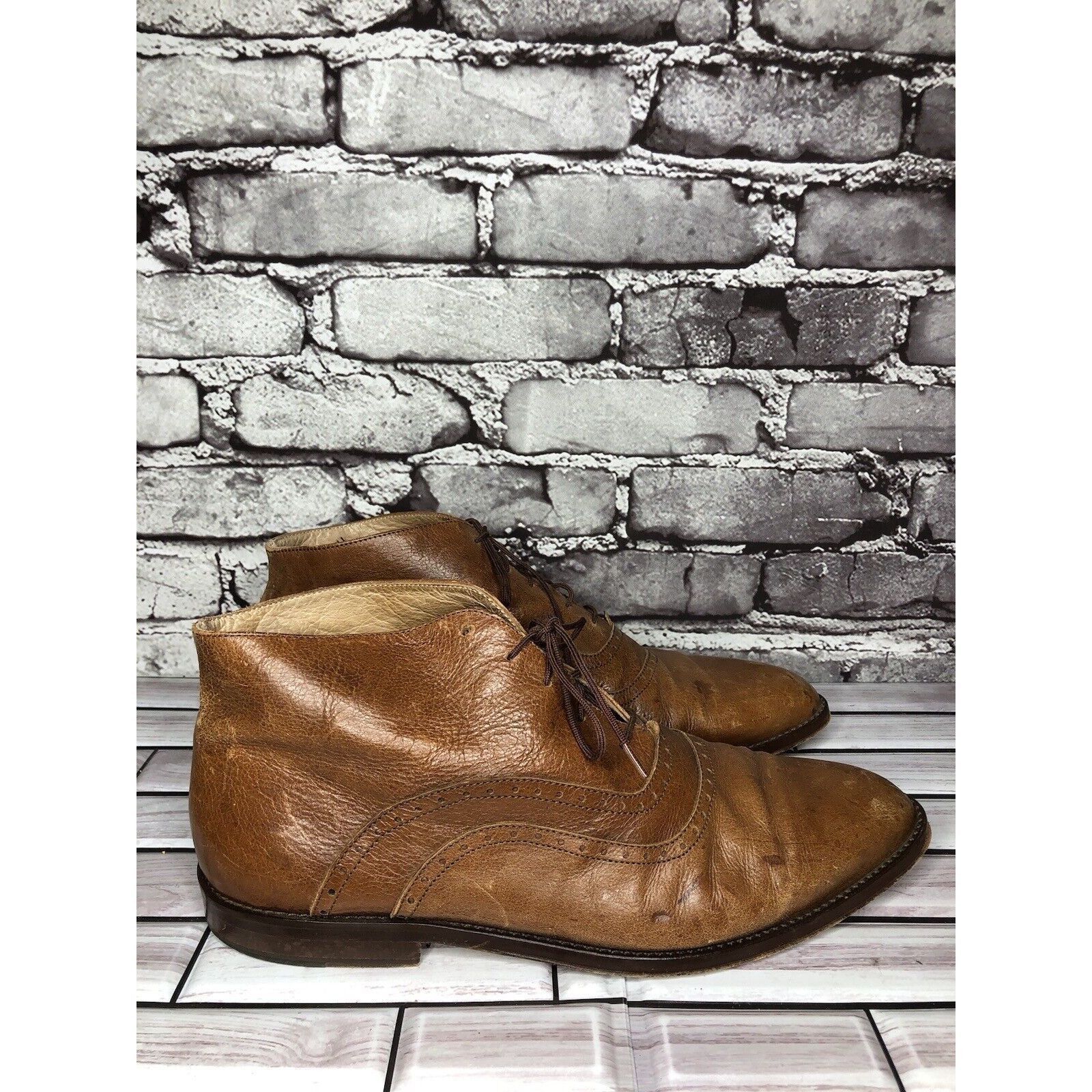 Other Mare Uomo Brown Leather Oxford Ankle Lace Up Boots Dress Sho Size US 11 / EU 44 - 3 Thumbnail