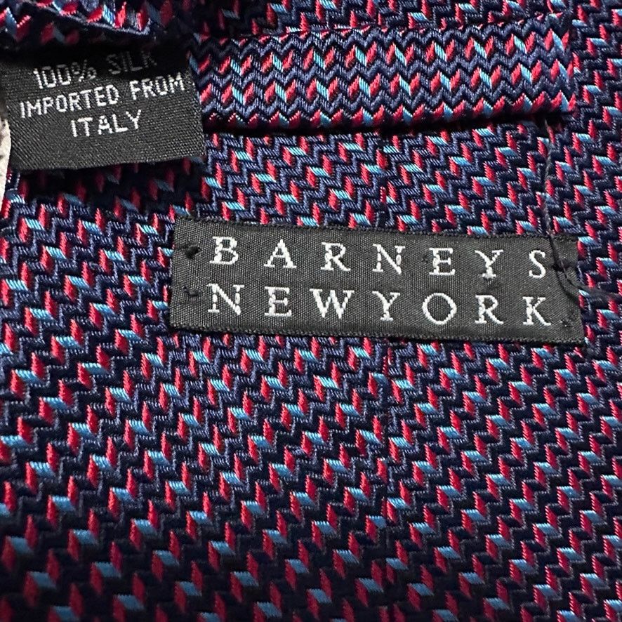 Barneys New York Barneys navy micro herringbone Italian silk tie Size ONE SIZE - 3 Thumbnail