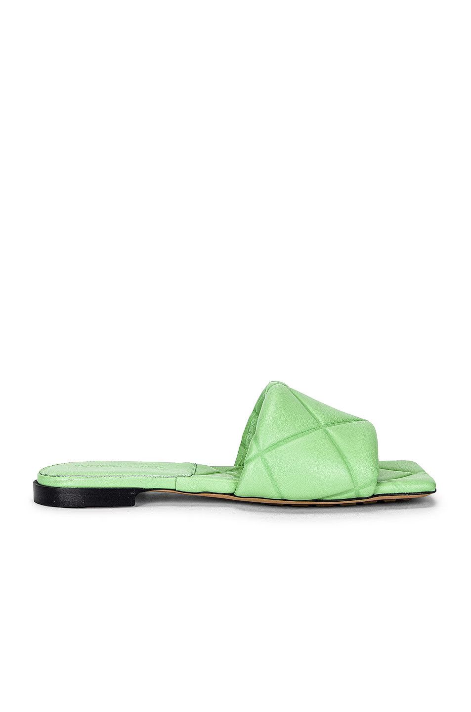 image of Bottega Veneta O1Loc1C0324 639940 Lido Flat Sandals In Green, Women's (Size 7)