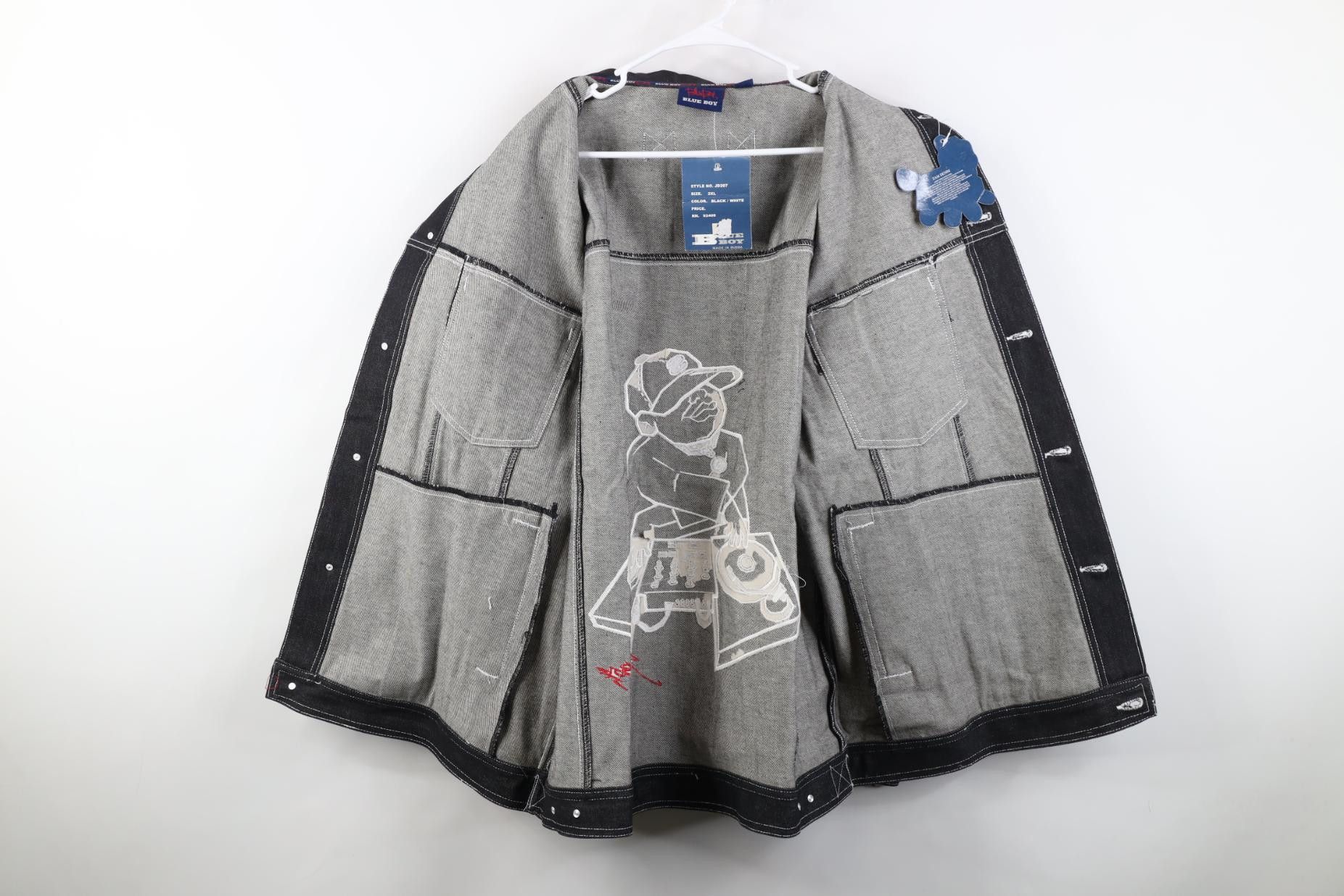 Vintage Deadstock Vtg 90s Streetwear Rap DJ Denim Trucker Jacket Size US XXL / EU 58 / 5 - 12 Thumbnail