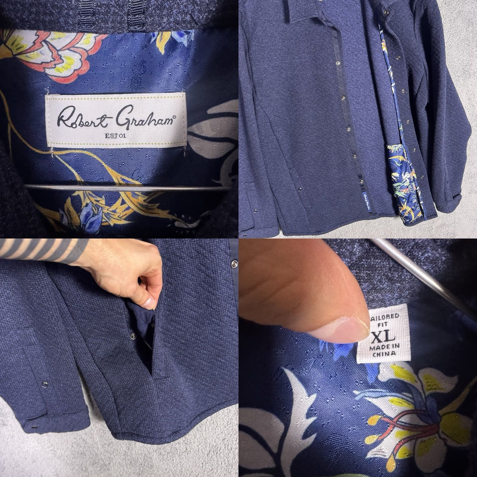 Robert Graham Robert Graham Jacket Mens XL Overshirt Pearl Snap Diamond Quilted Shacket Tailor Size US XL / EU 56 / 4 - 8 Thumbnail