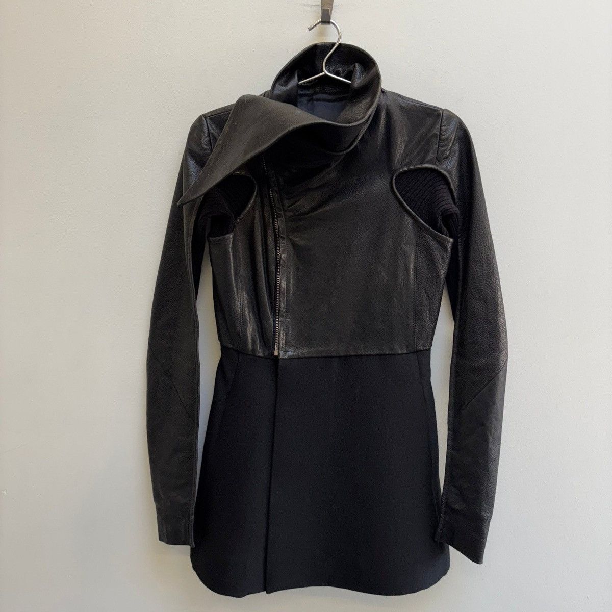 Rick Owens FW10 Rick Owens “GLEAM” Long Leather Wool Jacket Size M / US 6-8 / IT 42-44 - 3 Thumbnail