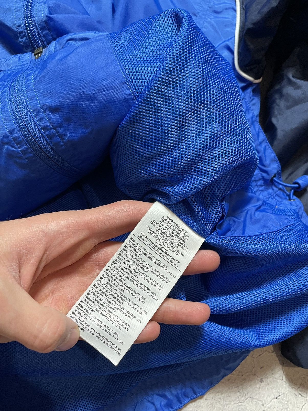 Nike × Vintage Vintage Nylon Blue Nike Swoosh Windbreaker Jacket Y2K Drill Size US S / EU 44-46 / 1 - 9 Thumbnail