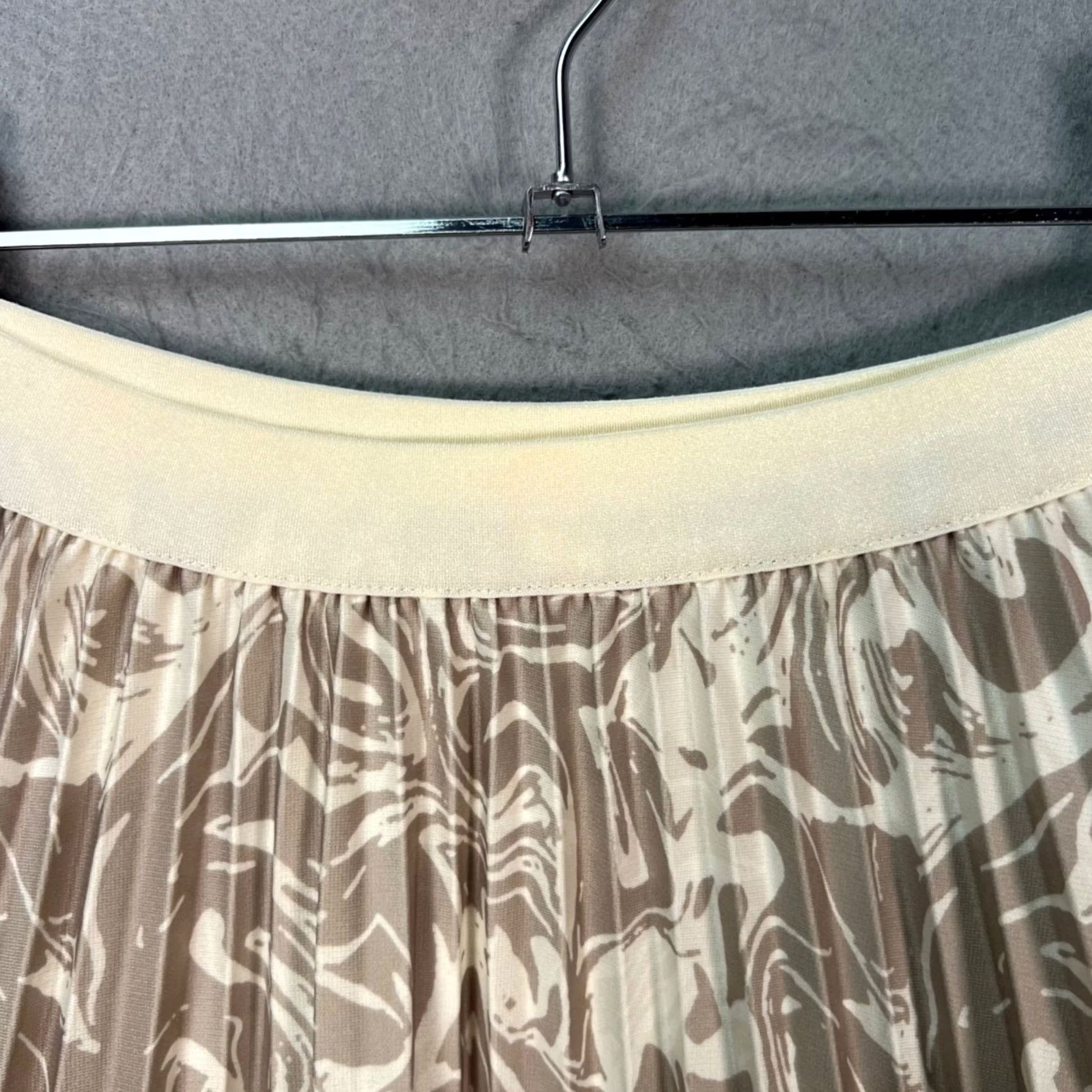 Vintage Pinkyoto Skirt XS Beige Abstract Pleated Maxi Elastic Waistband w/ Size 26" / US 2 / IT 38 - 6 Thumbnail