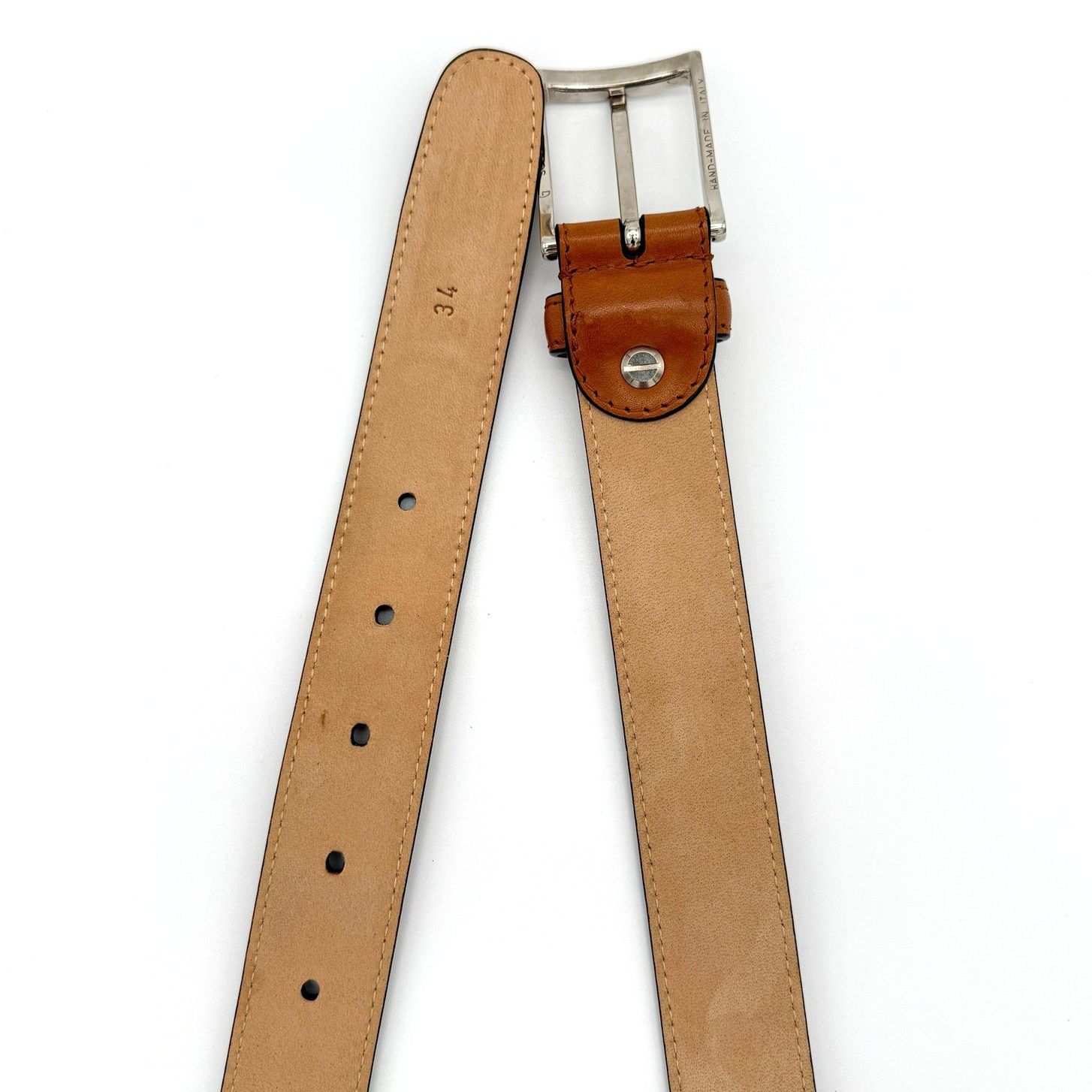 Maus & Hoffman Maus & Hoffman Leather Belt Tan Made in Italy Size 34 Size 34 - 4 Thumbnail