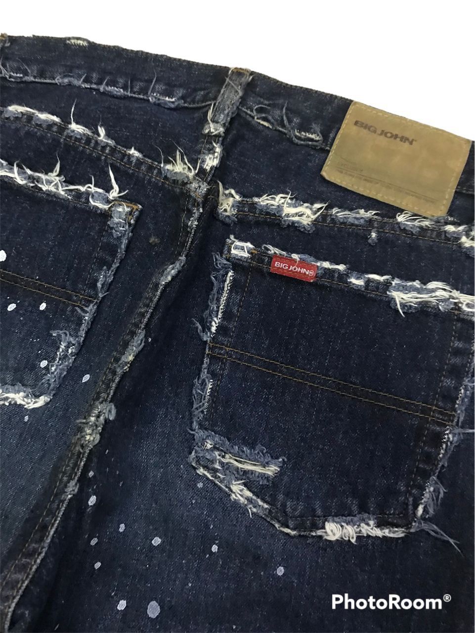 Big John 💥Vintage Big John Distressed Painted Denim Size US 28 / EU 44 - 5 Thumbnail