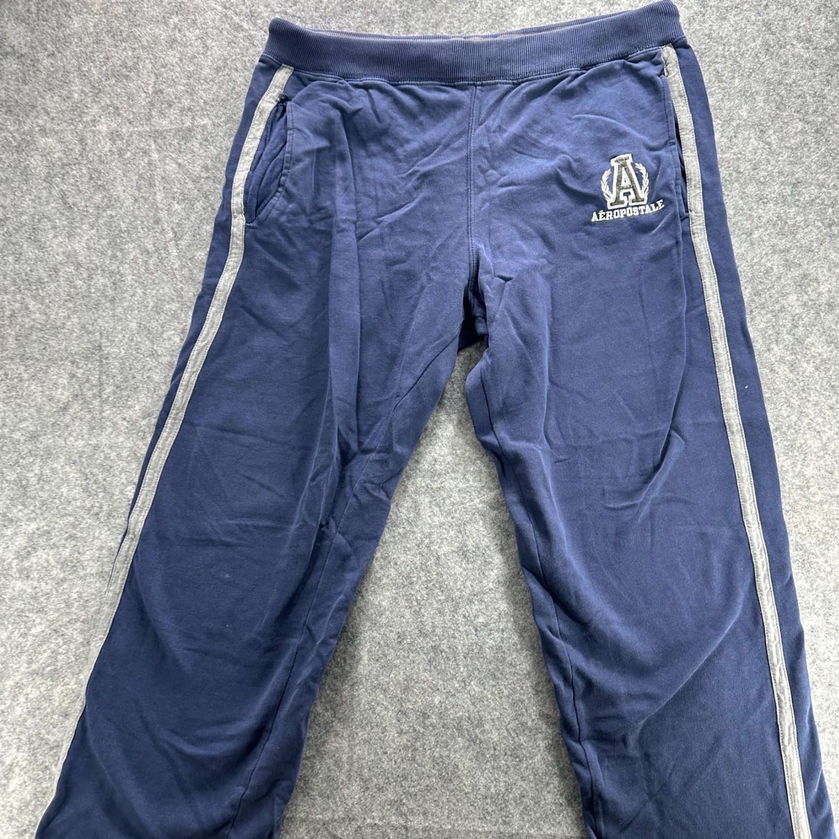 Vintage Aéropostale Pants Mens S Navy Blue Athletic Track Stripe Joggers Logo Gym Shirt? Size US 29 - 2 Thumbnail