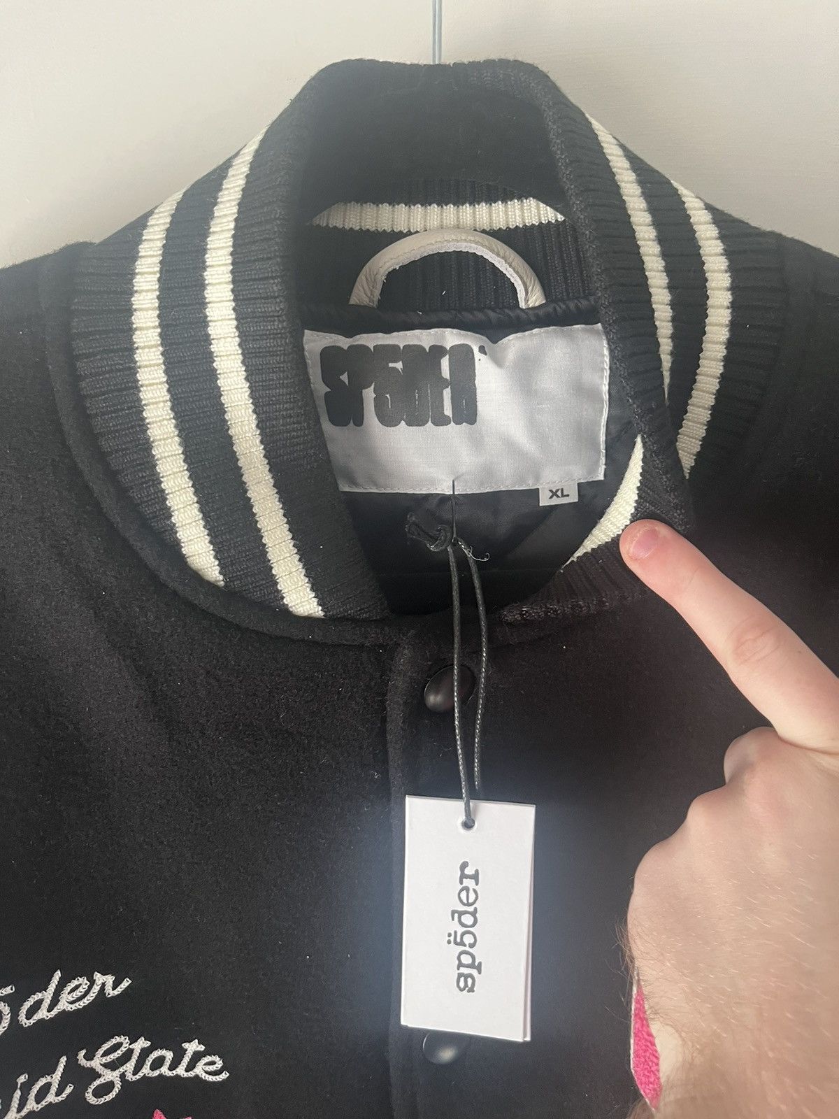 Sp5der Sp5der Spider Worldwide Williams 5 Varsity Jacket Black Pink Size US XL / EU 56 / 4 - 5 Thumbnail