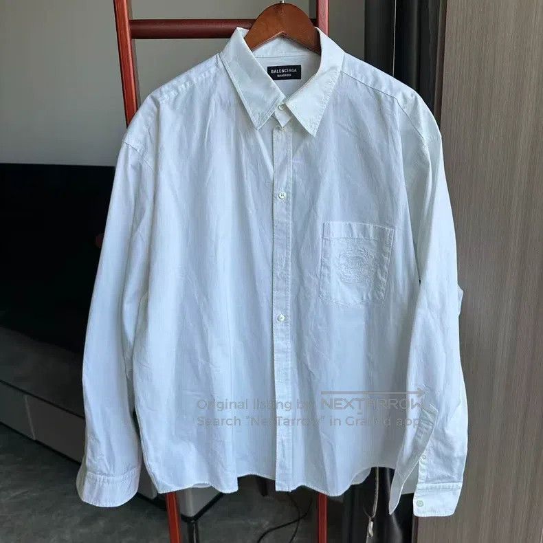 Balenciaga Balenciaga size 39 White Wheat Embroidery Shirt Jacket Size US M / EU 48-50 / 2 - 1 Thumbnail