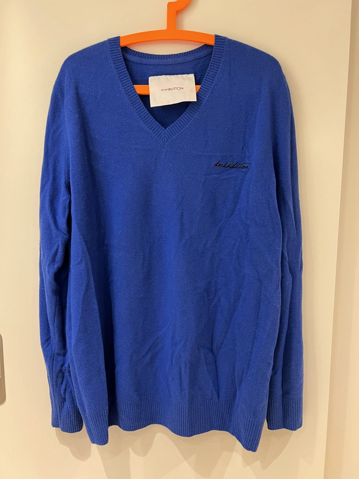pushBUTTON Comfortable Blue Wool-Cashmere Sweater Size S / US 4 / IT 40 - 1 Thumbnail