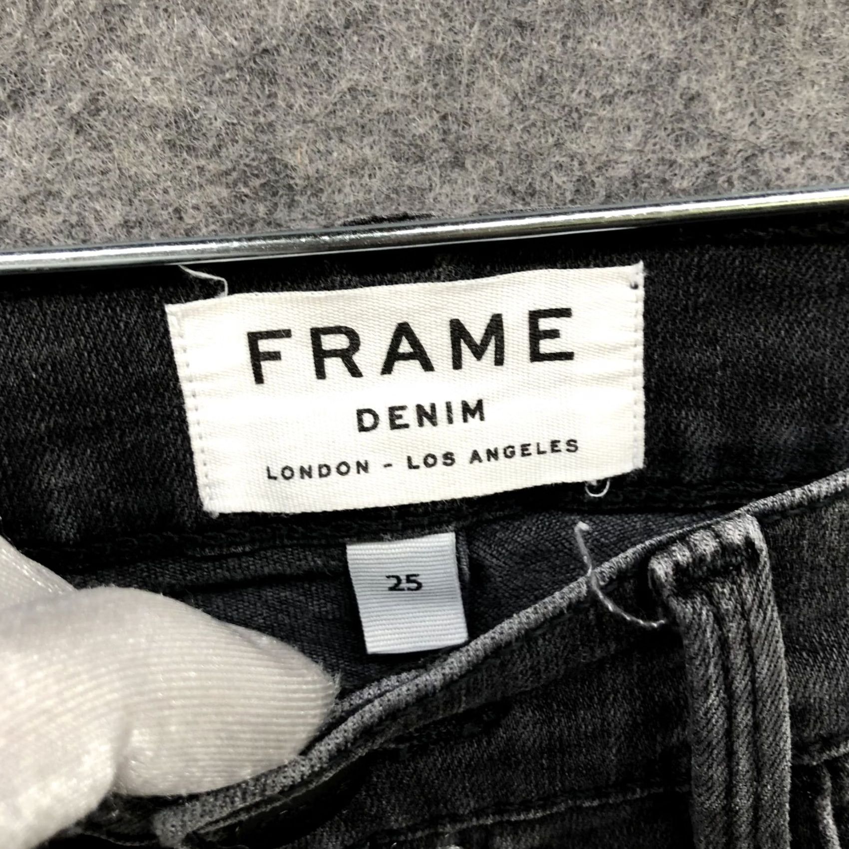 Frame VINTAGE FRAME Le Skinny De Jeanne Jeans Womens Size 25 Muddywaters Washed Black Jeans 5-Pocket Distressed Stretch Womens Medium Boysen Black MESSAGE: Size 42" / US 20 - 6 Thumbnail