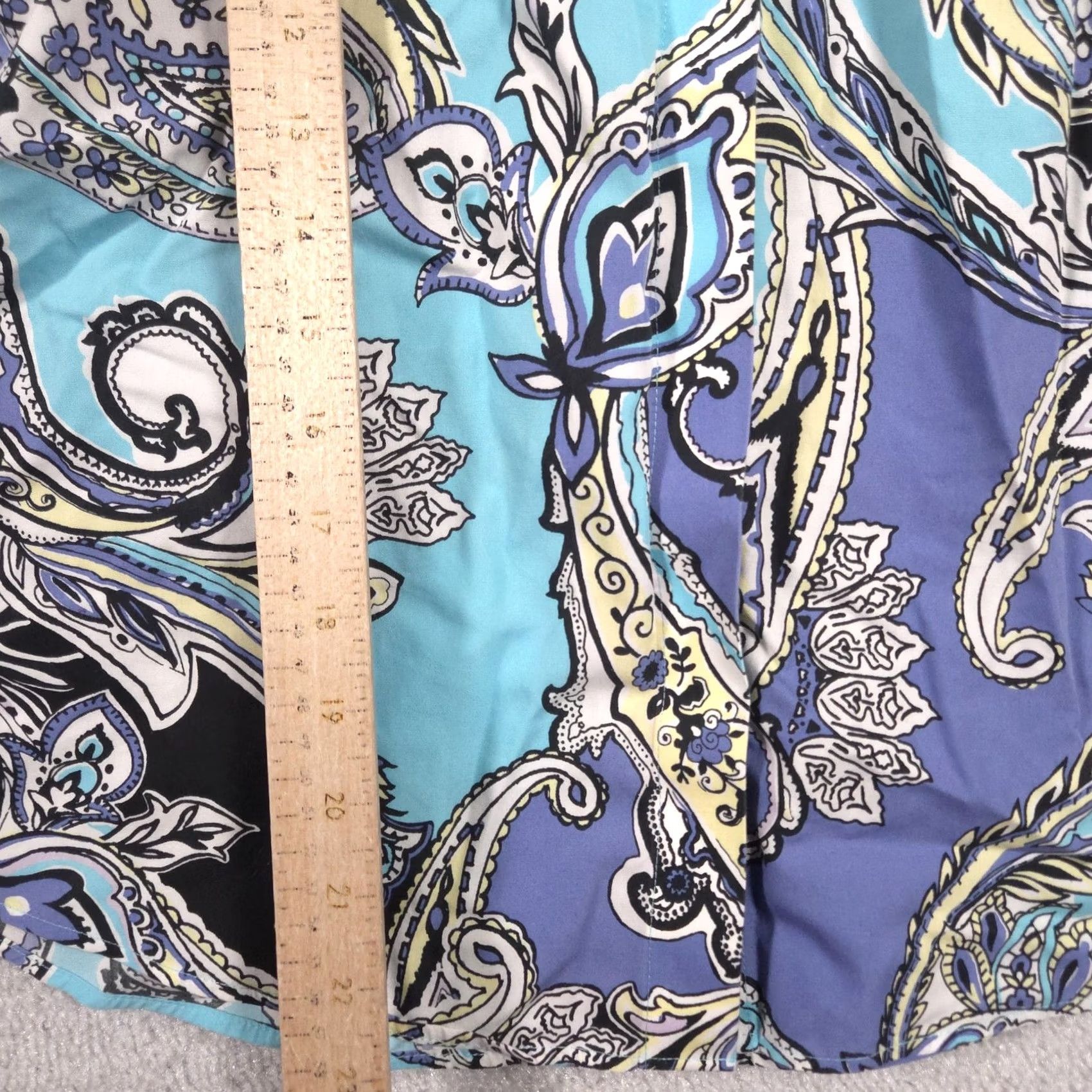 Vintage Chico's Shirt Womens Petite 0P Blue Paisley No Iron Button Front 3/4 Sleeve Top Size XS / US 0-2 / IT 36-38 - 6 Thumbnail