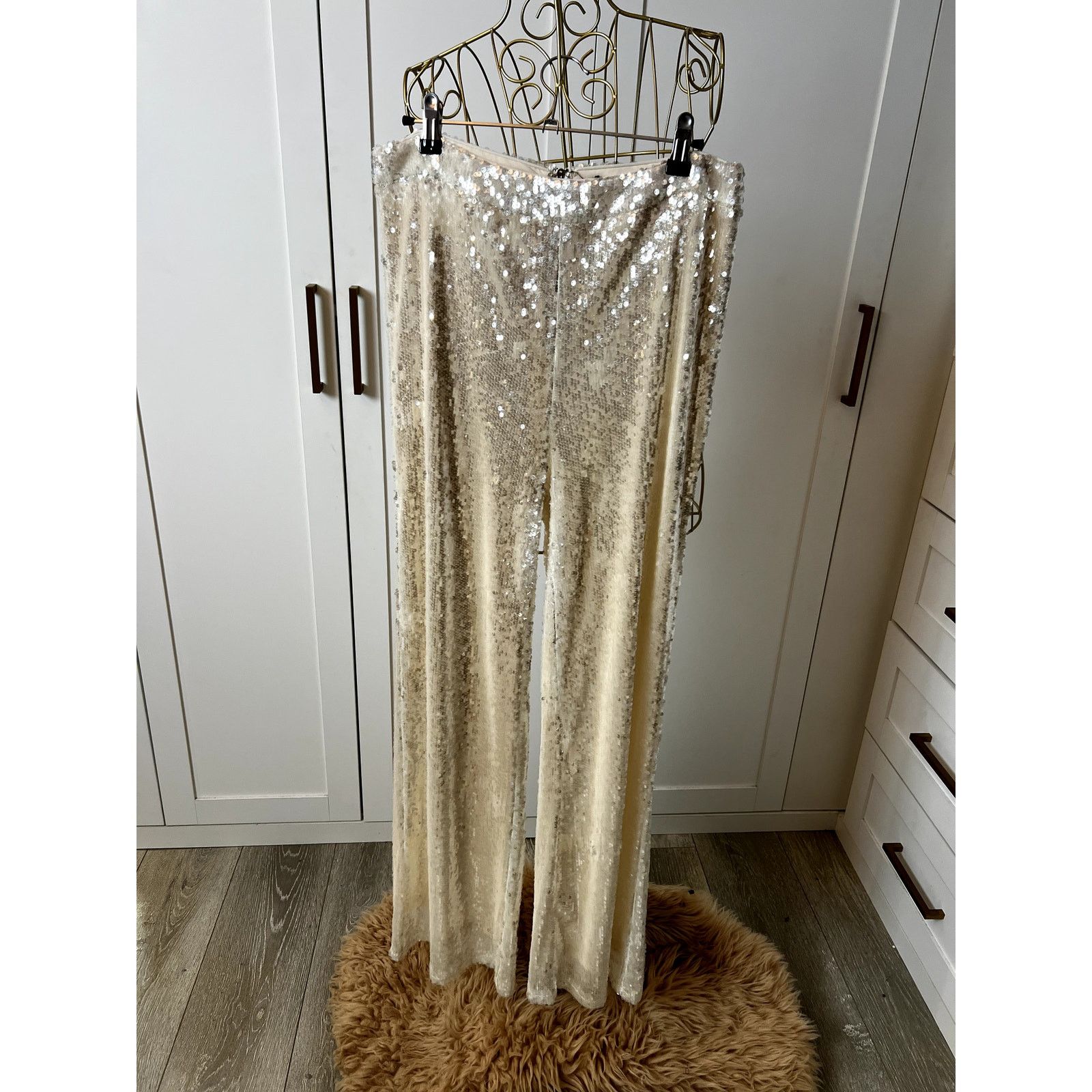 Other Sabrak Boutique White Sequin Blazer Pant Set Size L Size L / US 10 / IT 46 - 3 Thumbnail