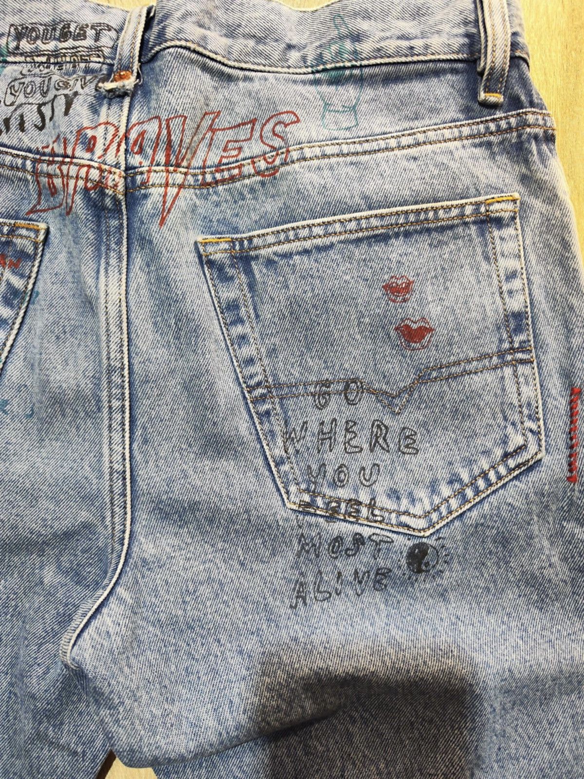 Diesel × Vintage Diesel Mharky slim skinny graffiti jeans size 31 Size US 31 - 13 Thumbnail