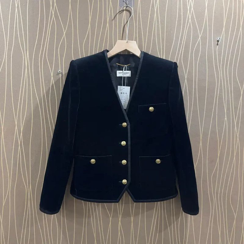 YSL Black Cotton Women's Jacket Size S 0089