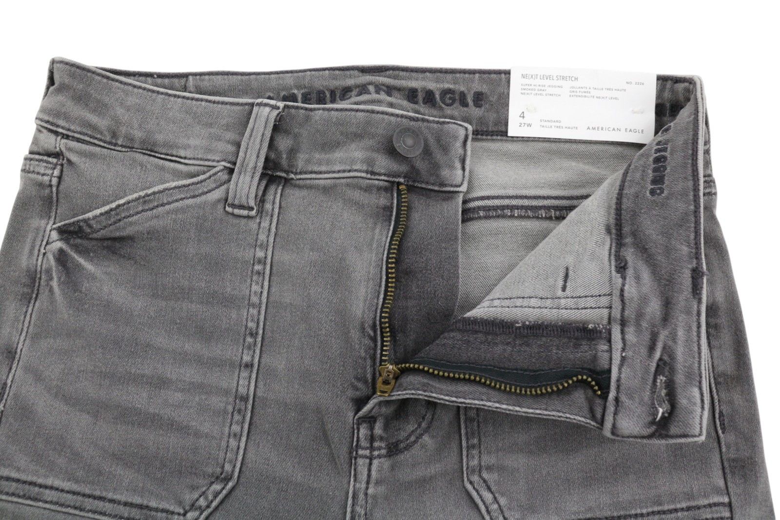 American Eagle Outfitters HI-RISE JEGGING W27 Smoked Grey Jeans 88896 Size 27" / US 4 / IT 40 - 7 Thumbnail