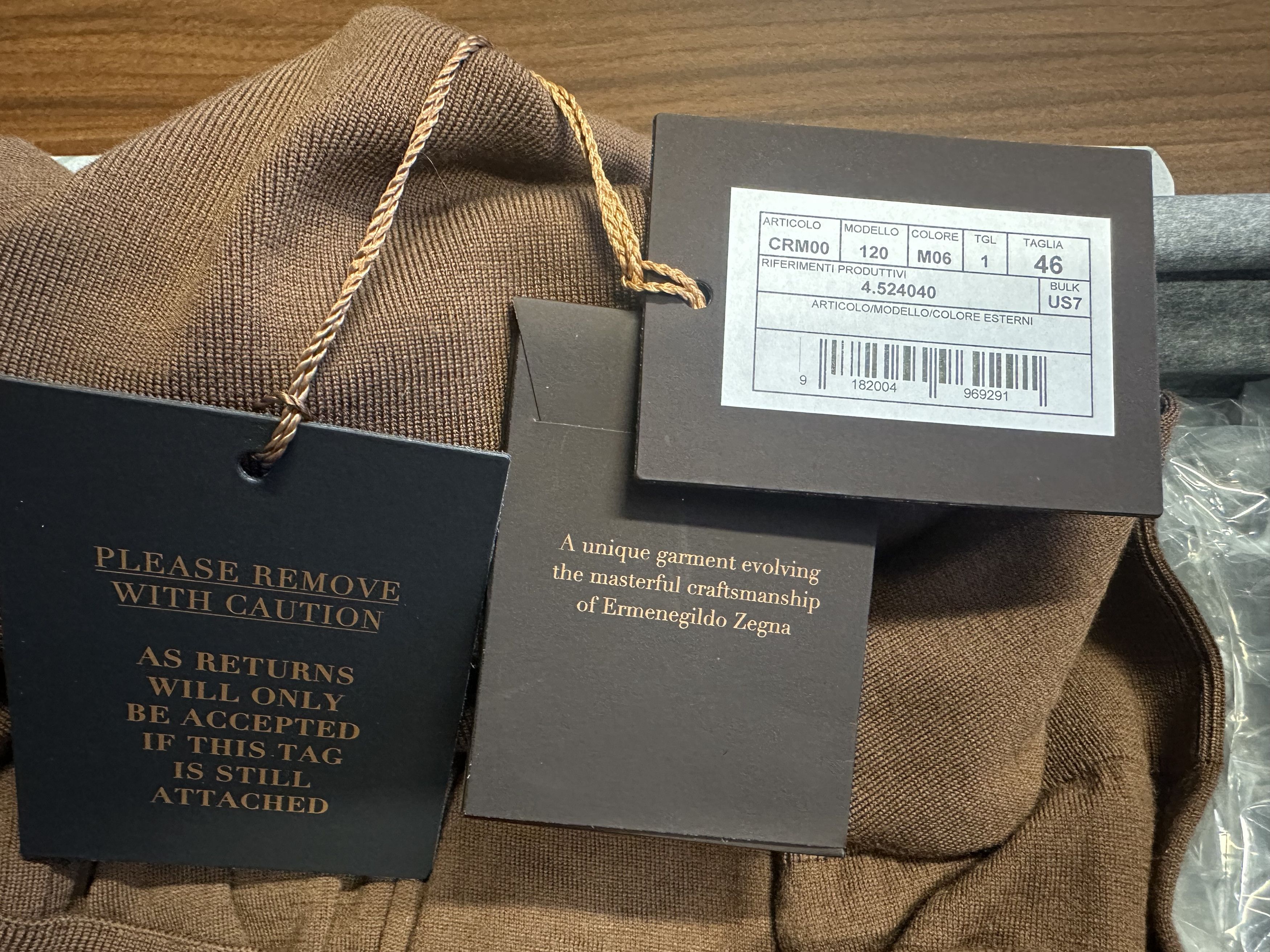 Ermenegildo Zegna Zegna Couture Brown Wool Roll Neck Jumper Size US S / EU 44-46 / 1 - 7 Thumbnail