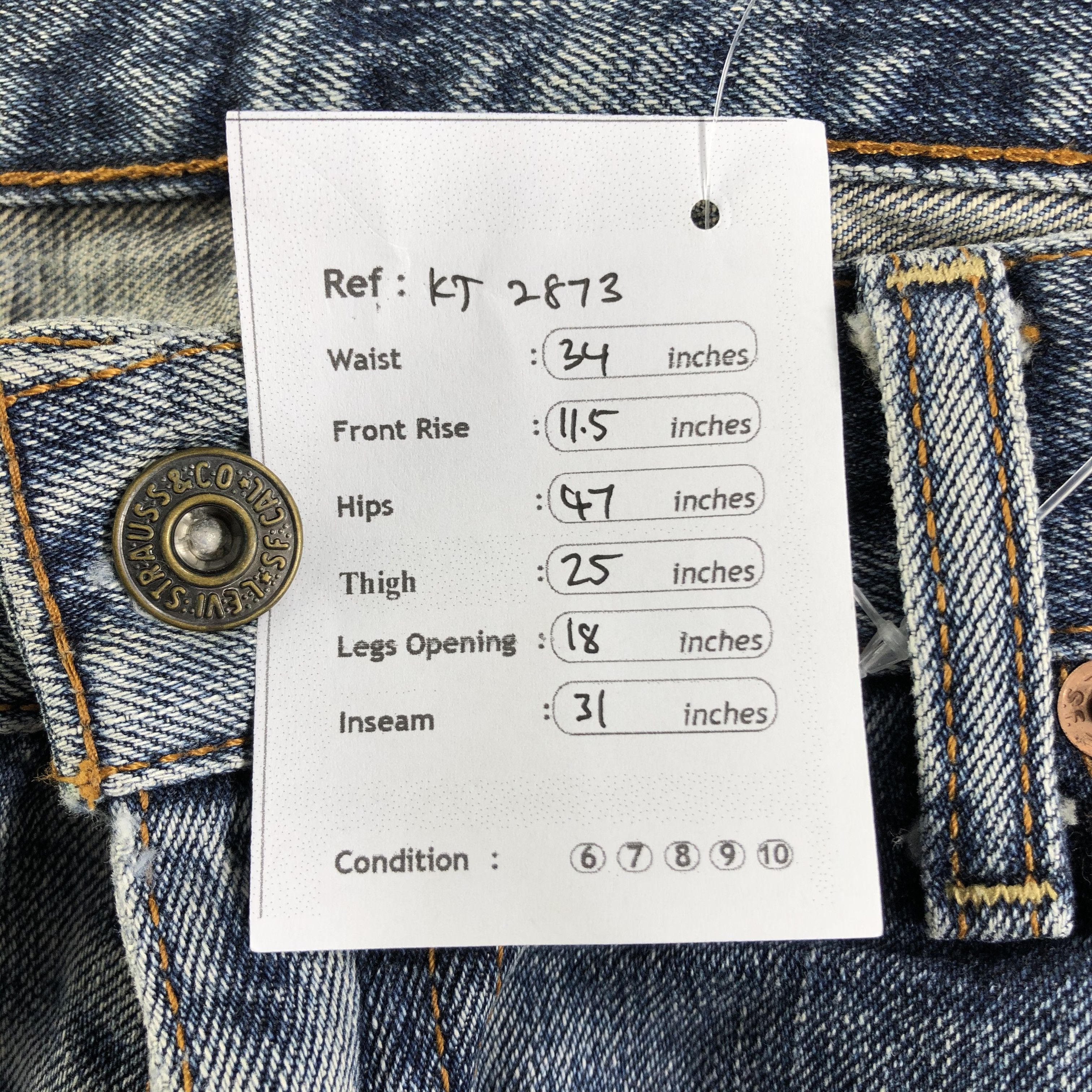Levi's Vintage Levis 503 Jeans Medium Wash Denim KJ2873 Size US 34 / EU 50 - 12 Thumbnail
