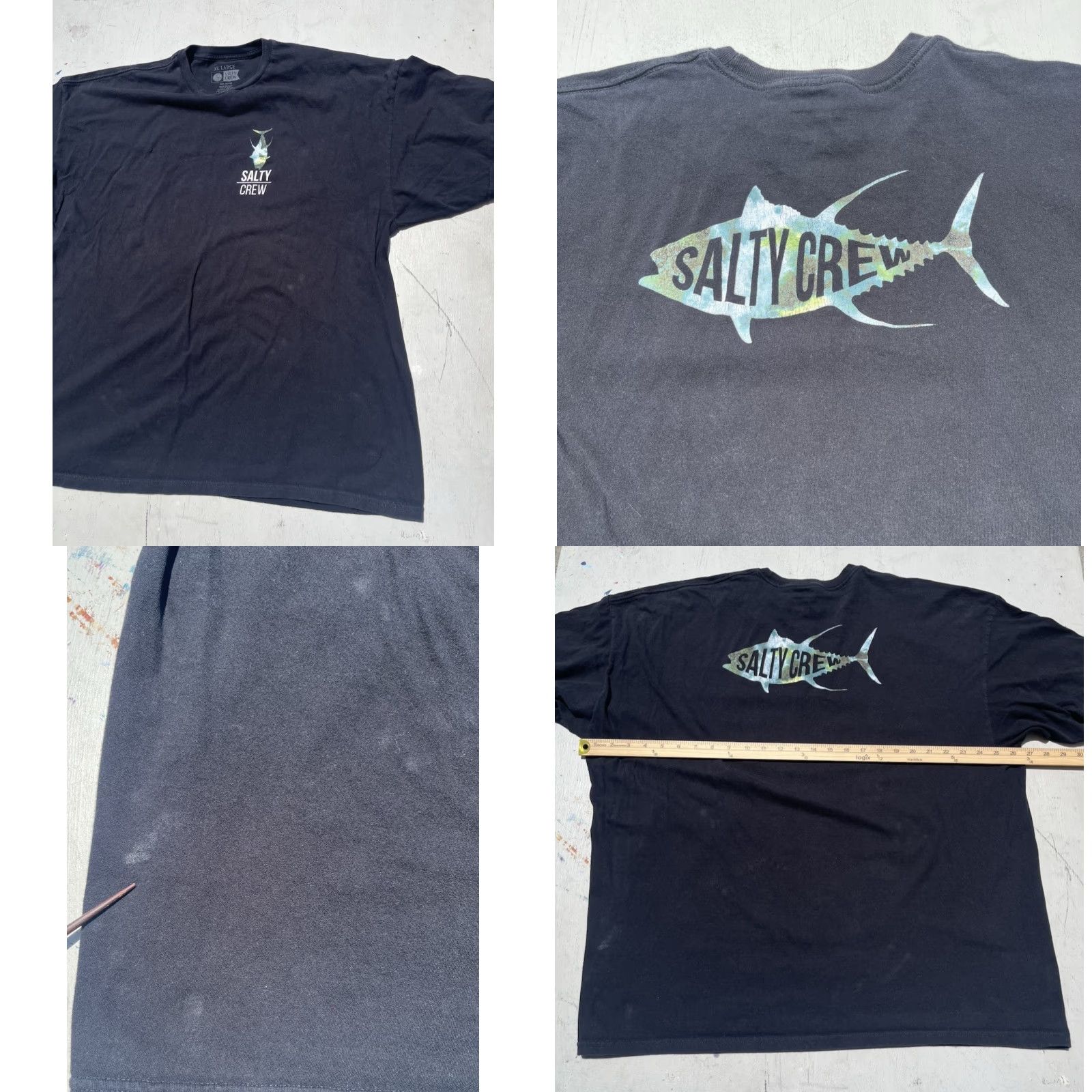 Vintage Salty Crew T-Shirt Men 3XL Black Thrill Logo Fishing Ocean Decks Adventure Sea Size US XXL / EU 58 / 5 - 8 Thumbnail