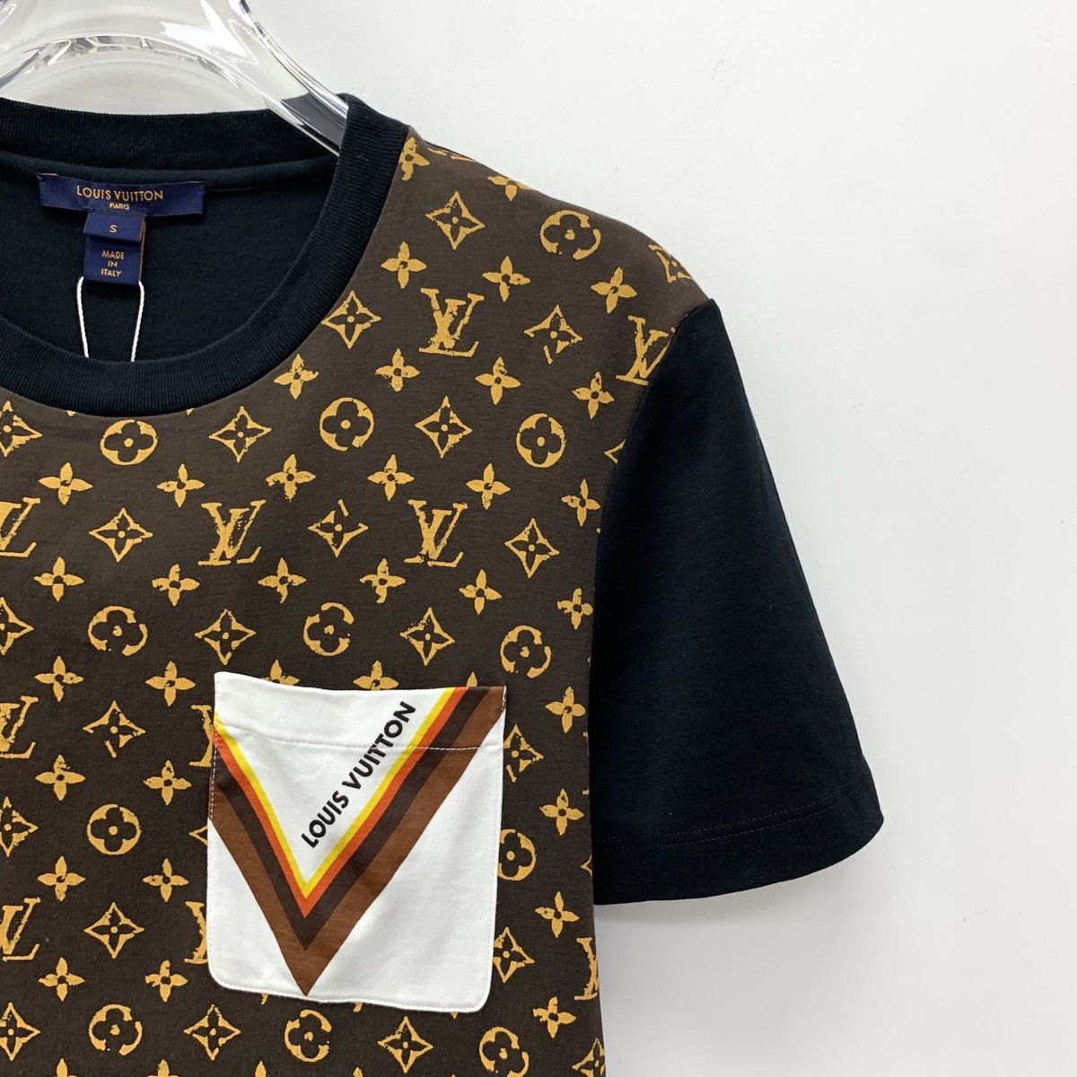 Louis Vuitton Louis Vuitton Black Logo Old Flower Patchwork Cotton T-Shirt Size S / US 4 / IT 40 - 3 Thumbnail