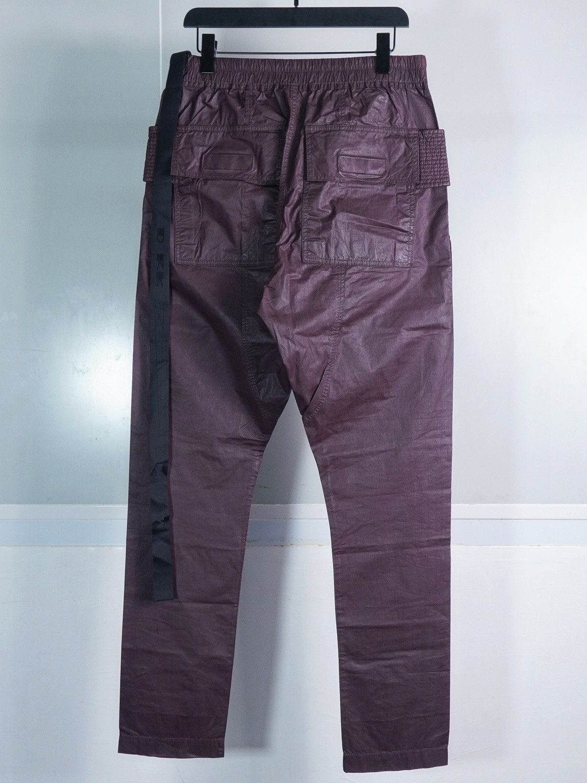 Rick Owens Drkshdw (NEW) SS21 Burgundy Creatch Cargo Waxed Pants Size US 32 / EU 48 - 2 Thumbnail