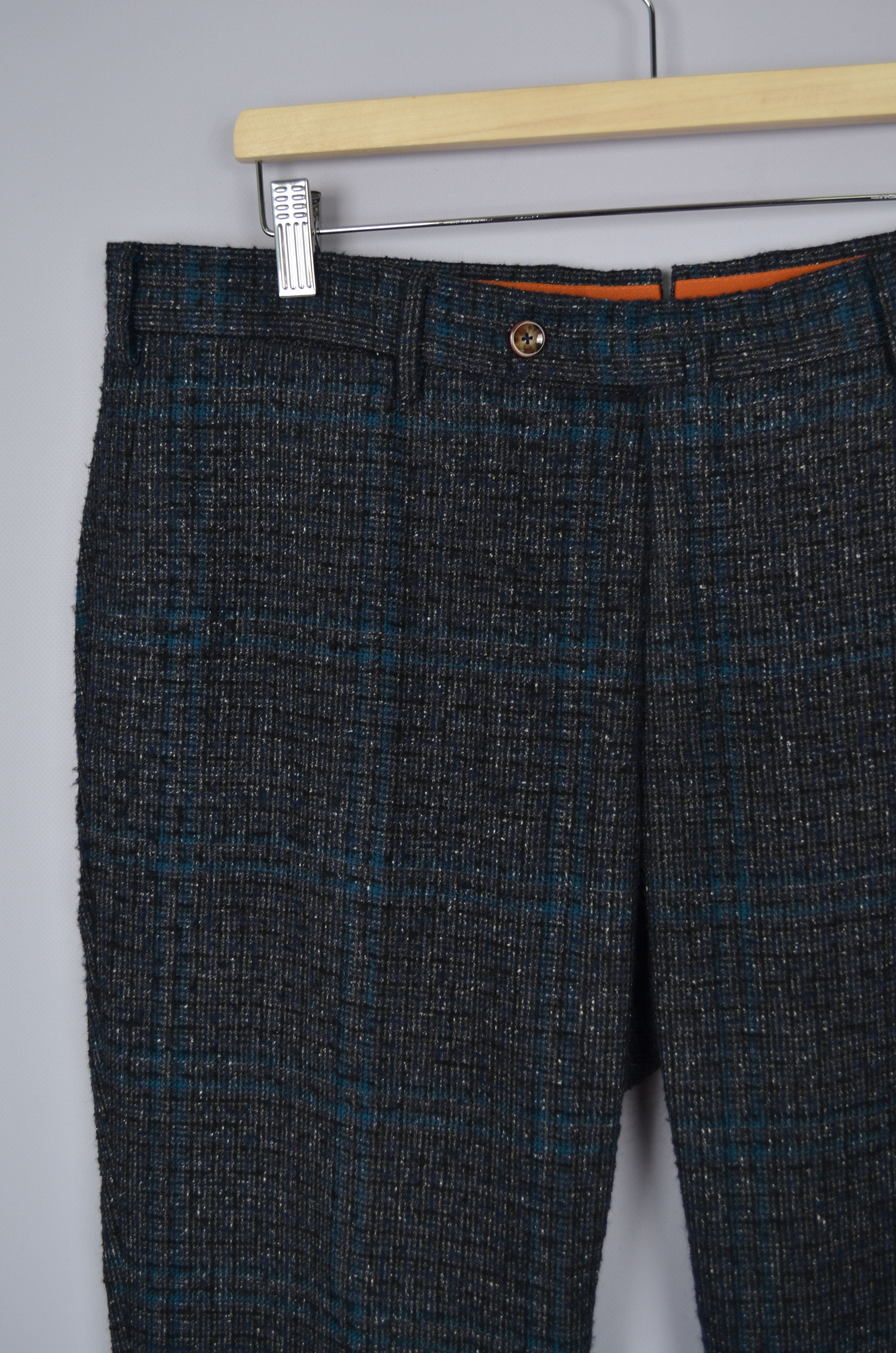 PT Torino Super 100's Slim Fit Pants Tweed Wool Silk Sz54