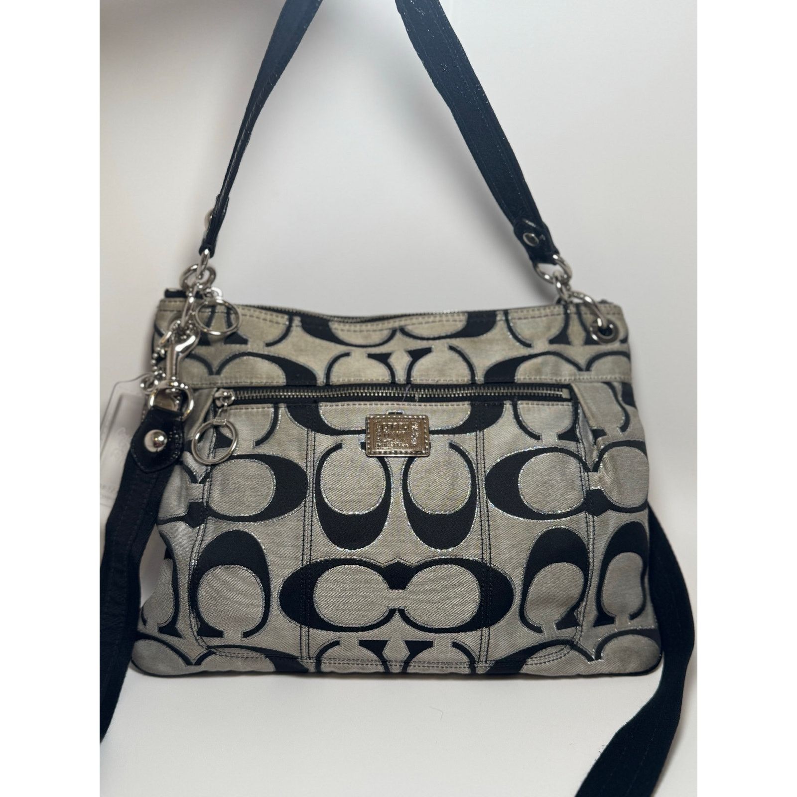Coach Coach Poppy Metallic Monogram Crossbody Black Purple Y2K Size ONE SIZE - 1 Thumbnail
