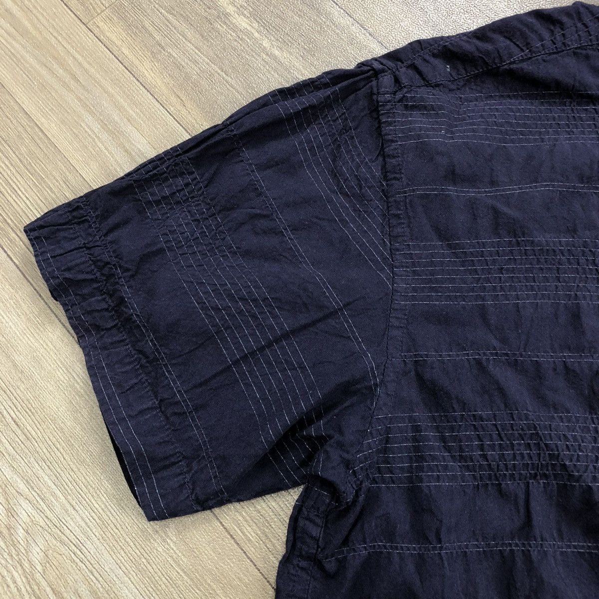 Issey Miyake × Japanese Brand × Tsumori Chisato Vintage Issey Miyake Plantation Designer Indigo Boro Shirt Size US M / EU 48-50 / 2 - 9 Thumbnail