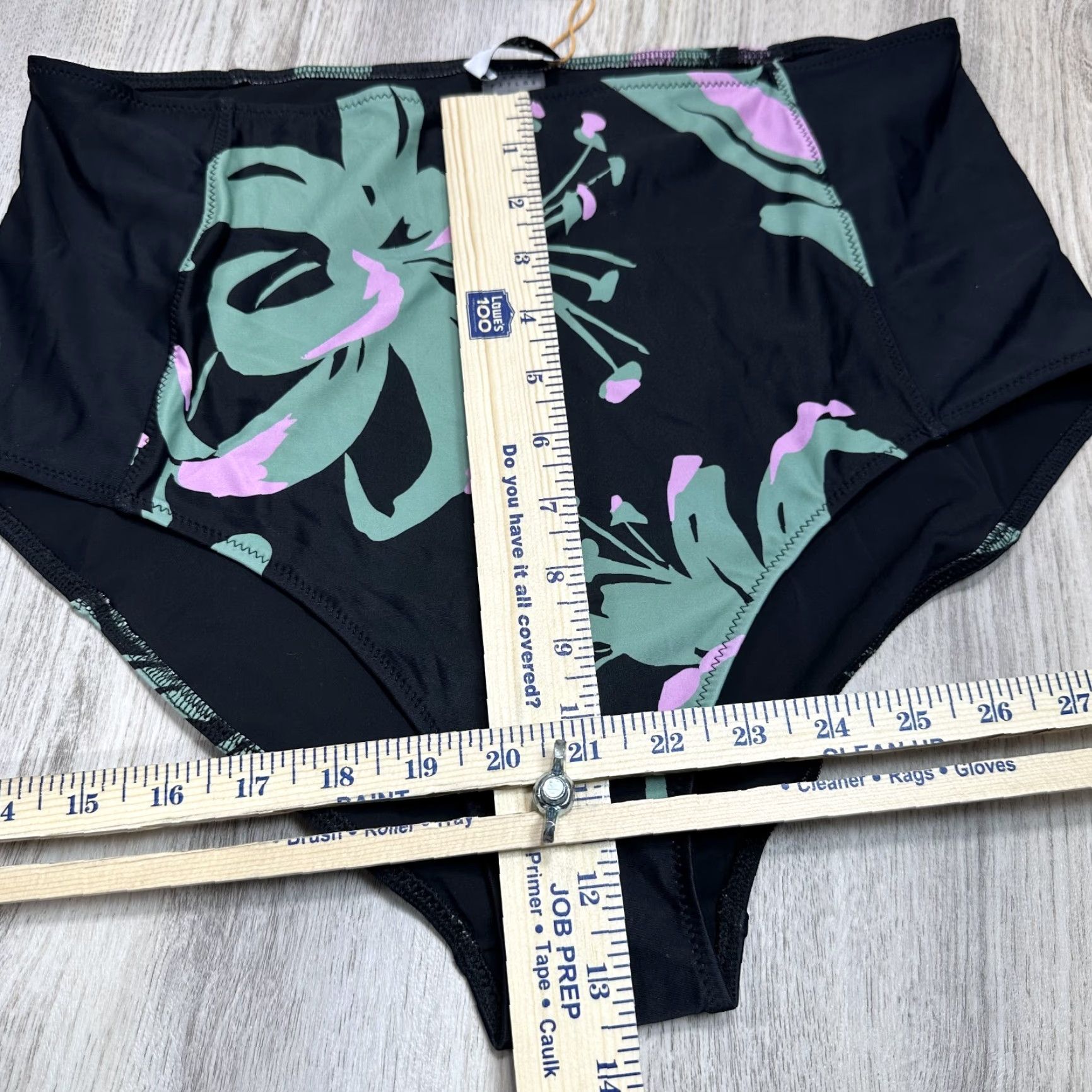 Tanya Taylor Tanya Taylor Swim Kaia Bikini Bottom High Waist Floral Black 1X NWT Plus Size Womens Bikini Bottoms 1X Black Floral NWT Size 40" / US 18 - 6 Thumbnail
