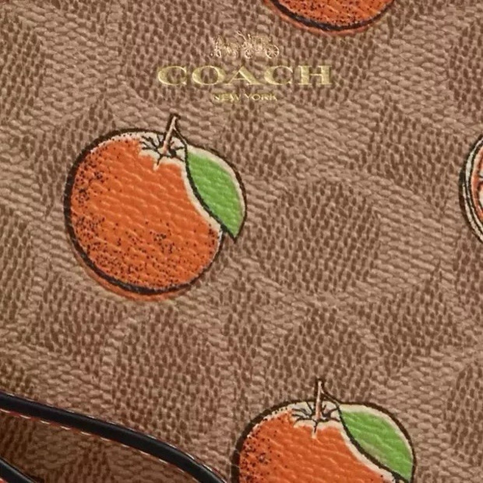 Coach NWT Coach CBB82 Corner Zip Wristlet Signature Canvas Orange Size ONE SIZE - 7 Thumbnail
