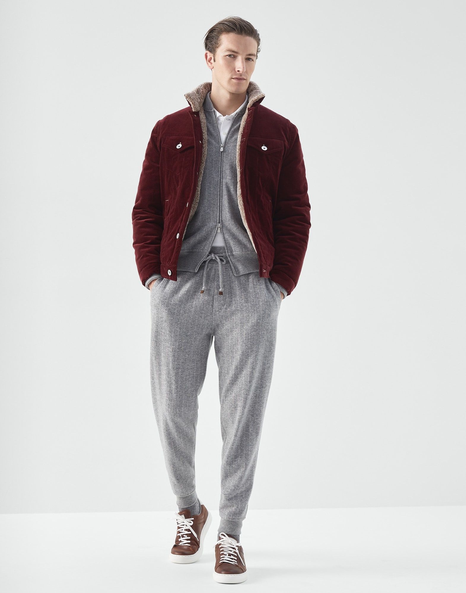 Brunello Cucinelli o1w1db10225 Goose-Padded Jacket in Dark Red Size US M / EU 48-50 / 2 - 4 Thumbnail