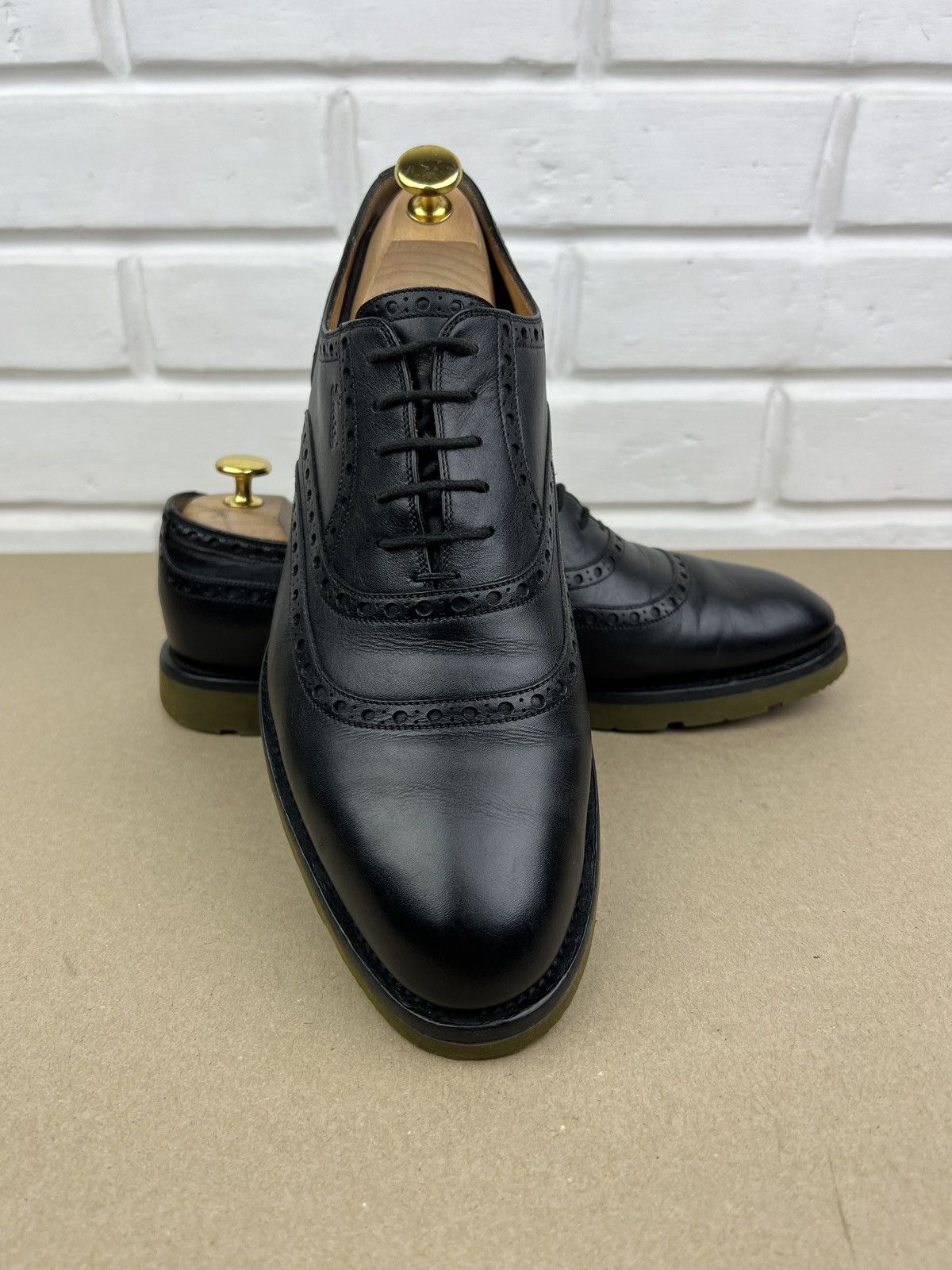 Gucci GUCCI Oxfords Brogues Leather Shoes Lace Up Logo Black Men’s Size US 9.5 / EU 42-43 - 2 Thumbnail