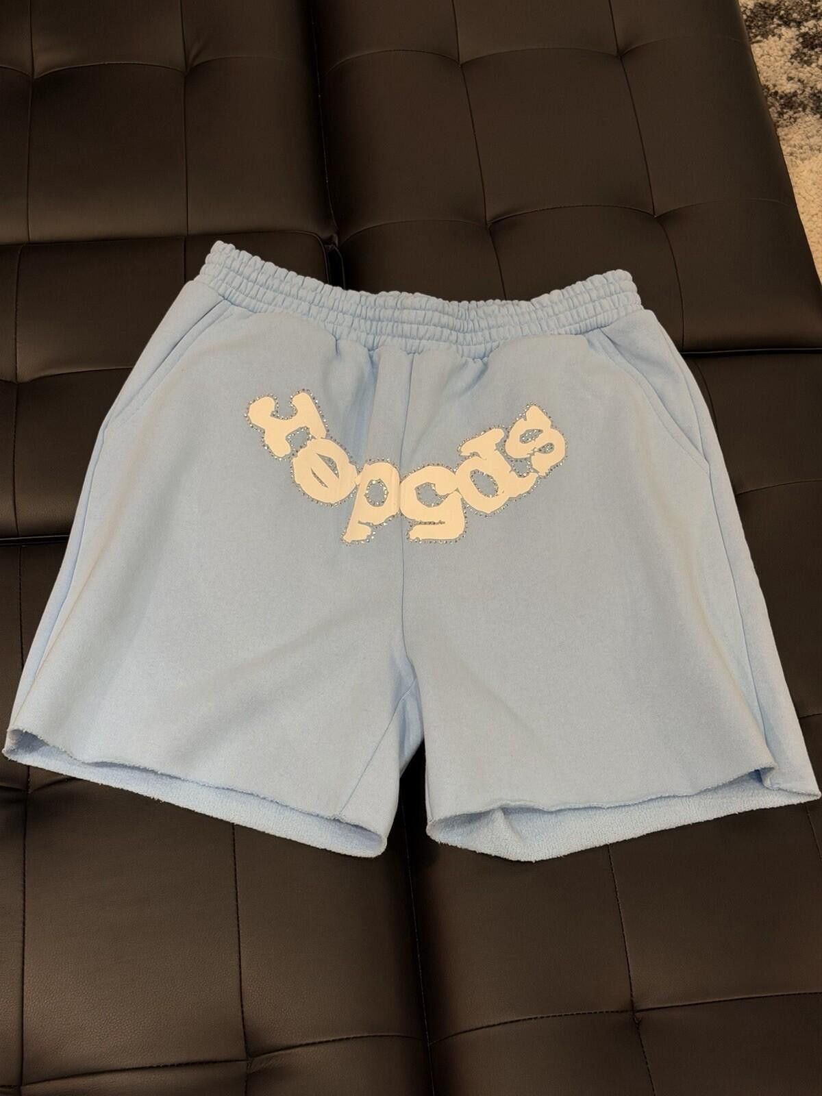 Sp5der Spider Worldwide Sp5der Sweat Shorts Blue VVS Size (Large) Size US 32 / EU 48 - 2 Thumbnail