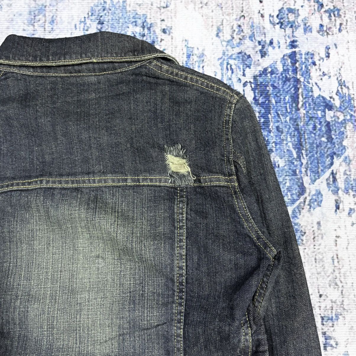 REGASS WOMEN TYPE 2 DENIM DISTRESSED FADED PUNK STYLE JACKET