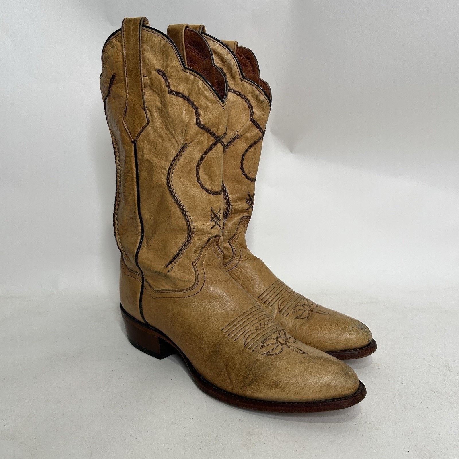 Dan Post Vintage Dan Post Palamino Albany Boots “Cream” Men’s 11D Size US 11 / EU 44 - 1 Thumbnail
