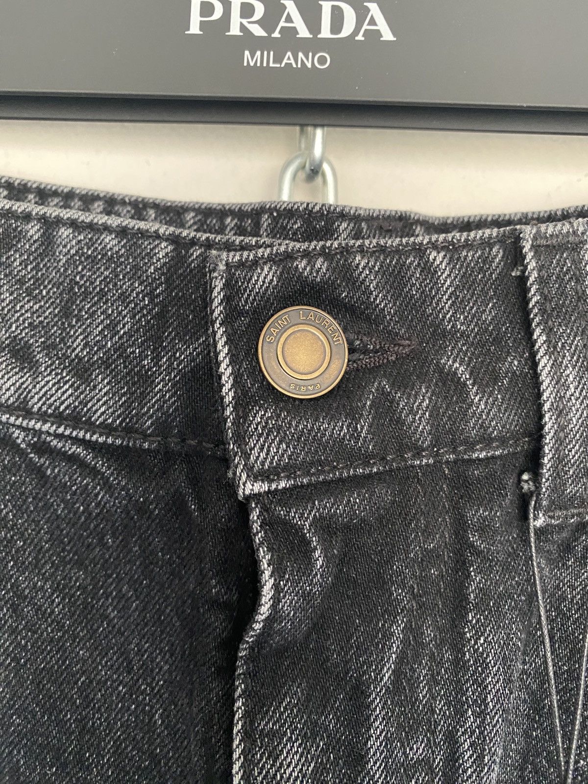 Saint Laurent Paris NWT D02 knee slit trash black acid wash pair #1 Size US 30 / EU 46 - 5 Thumbnail