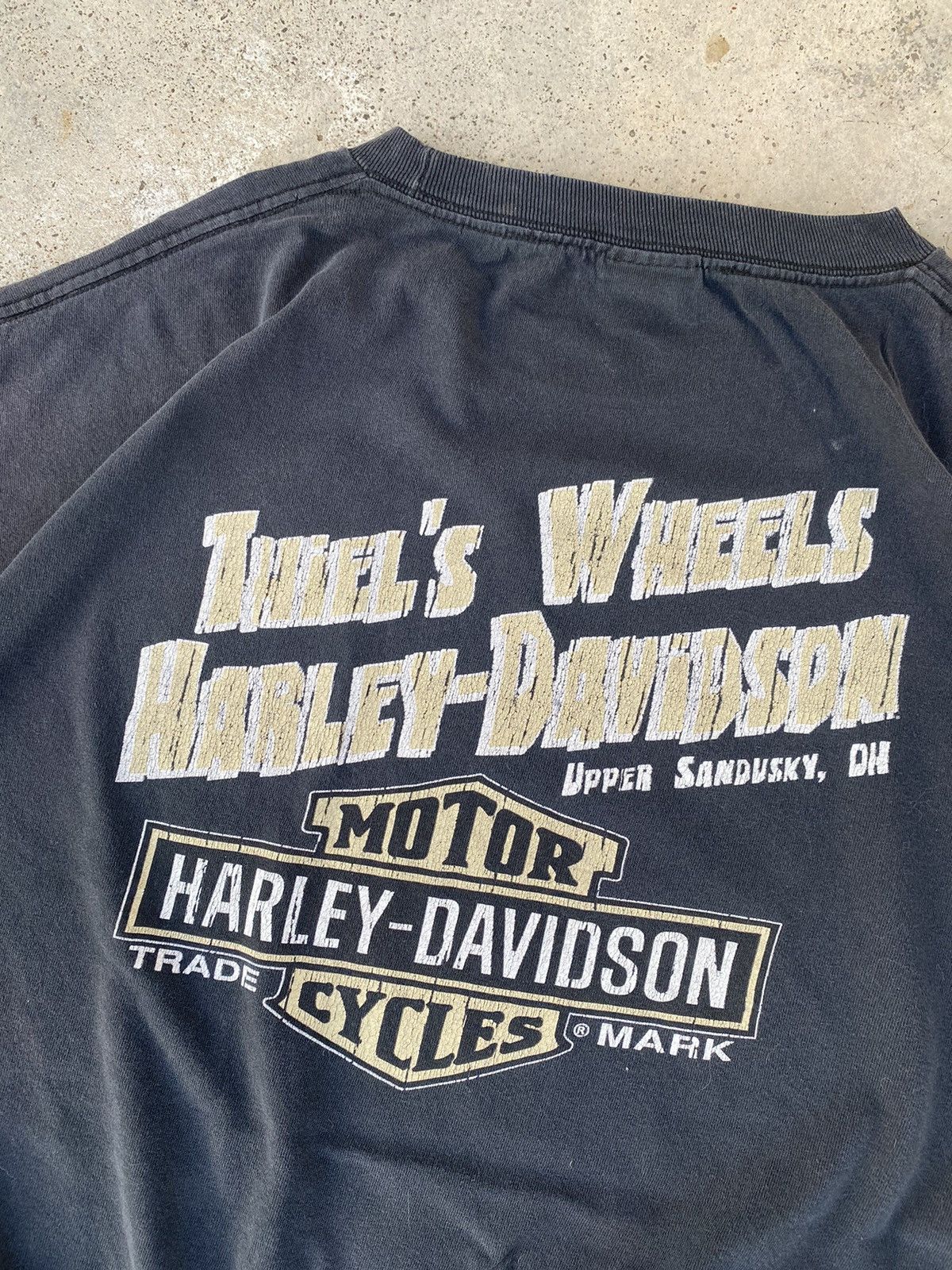 Harley Davidson Vintage Harley Davidson Faded Black Boxy Tees Size US XXL / EU 58 / 5 - 4 Thumbnail