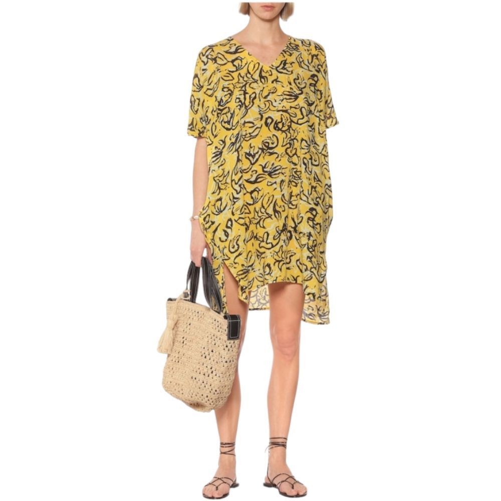 Onia Diane Von Furstenberg x Onia Hanna Floral Kaftan Oversized XS/Small Yellow Size S / US 4 / IT 40 - 2 Thumbnail