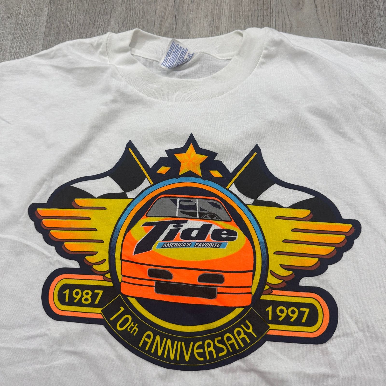 Vintage Vintage Tide Racing Nascar Shirt Men's XL White 90s Graphic Size US XL / EU 56 / 4 - 3 Thumbnail
