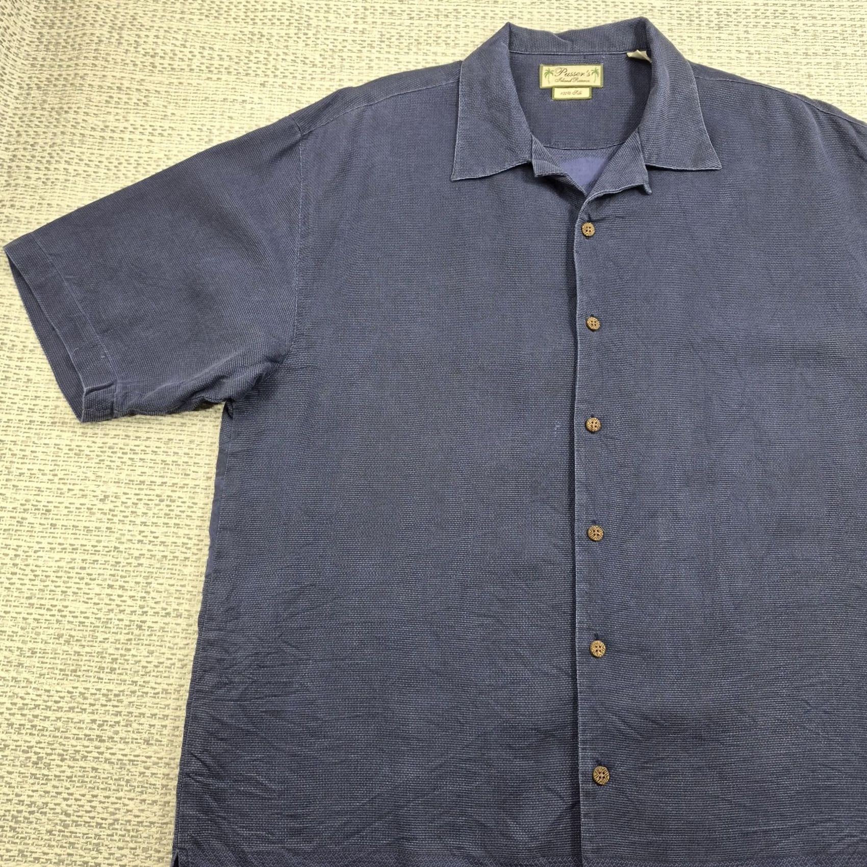 Vintage Pusser's Island Reserve Shirt Mens Large Blue Silk Hawaiian Aloha Short Sleeve Size US L / EU 52-54 / 3 - 4 Thumbnail