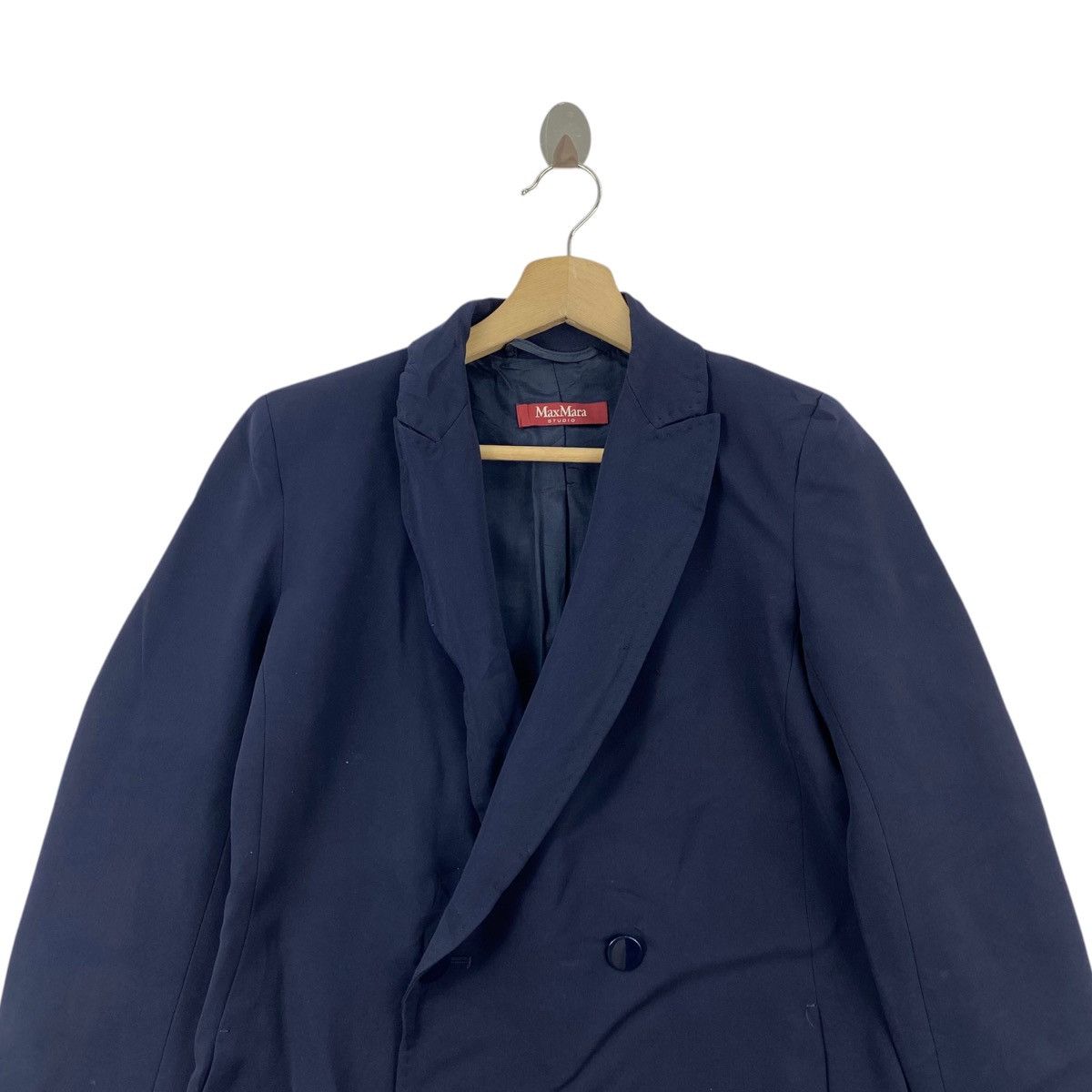 Other MAX MARA STUDIO Italy Designer Navy Coat Blazer Size US XS / EU 42 / 0 - 2 Thumbnail