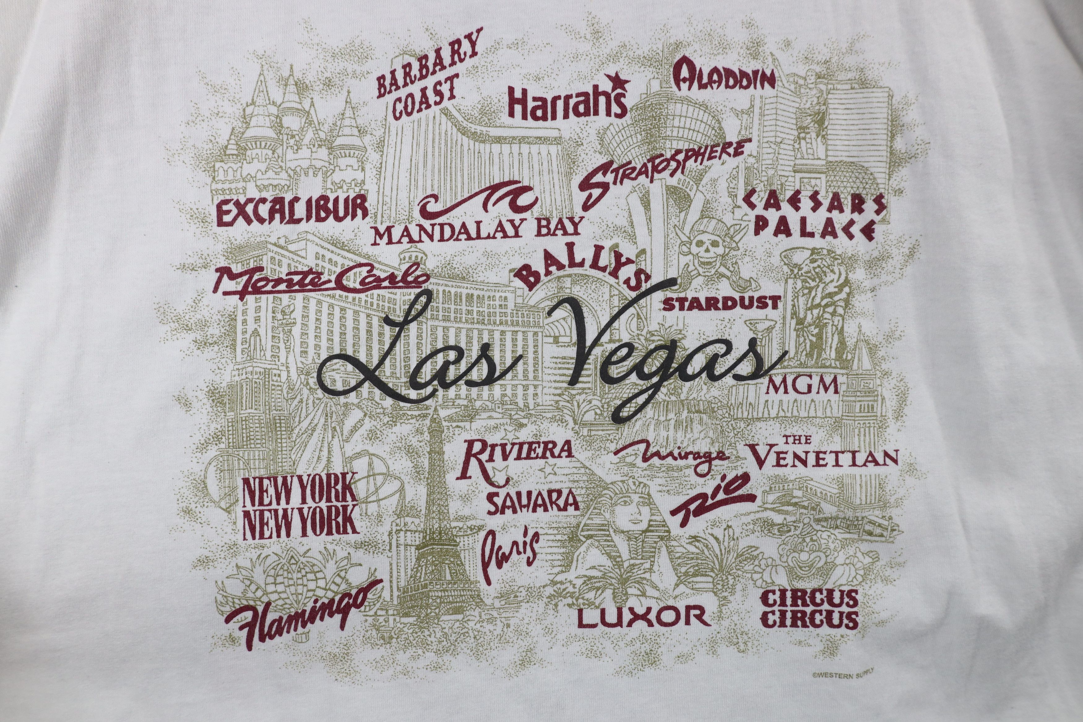 Vintage Vintage 90s Y2K Streetwear Las Vegas Casino T-Shirt White Size US XXL / EU 58 / 5 - 4 Thumbnail