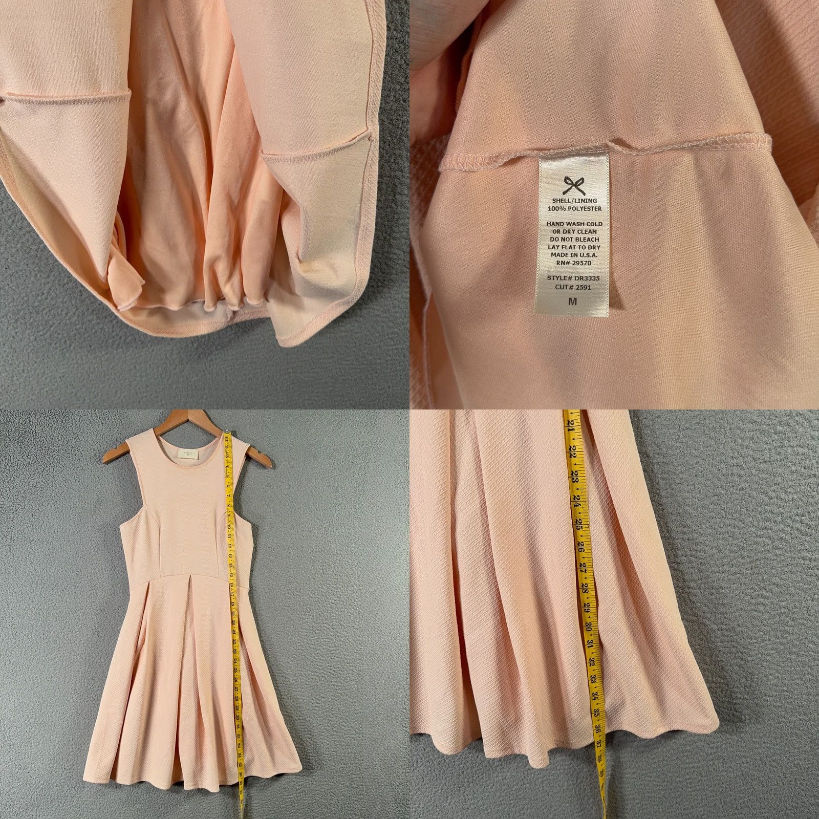 Anthropologie Everly Dress Medium Slim Peach Textured Knit Sleeveless Fit Flare A-Line Designer Womens Vesitled Size M / US 6-8 / IT 42-44 - 8 Thumbnail