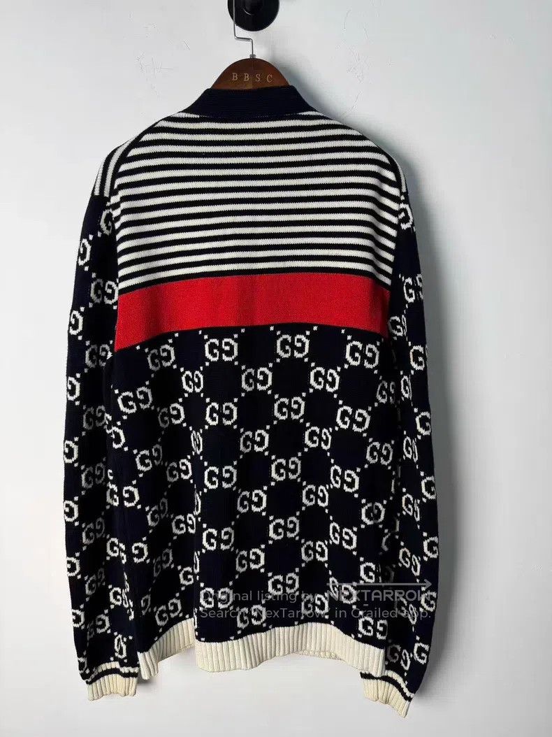 Gucci Gucci Full-print logo stitching striped knitted cardigan c Size S / US 4 / IT 40 - 2 Thumbnail
