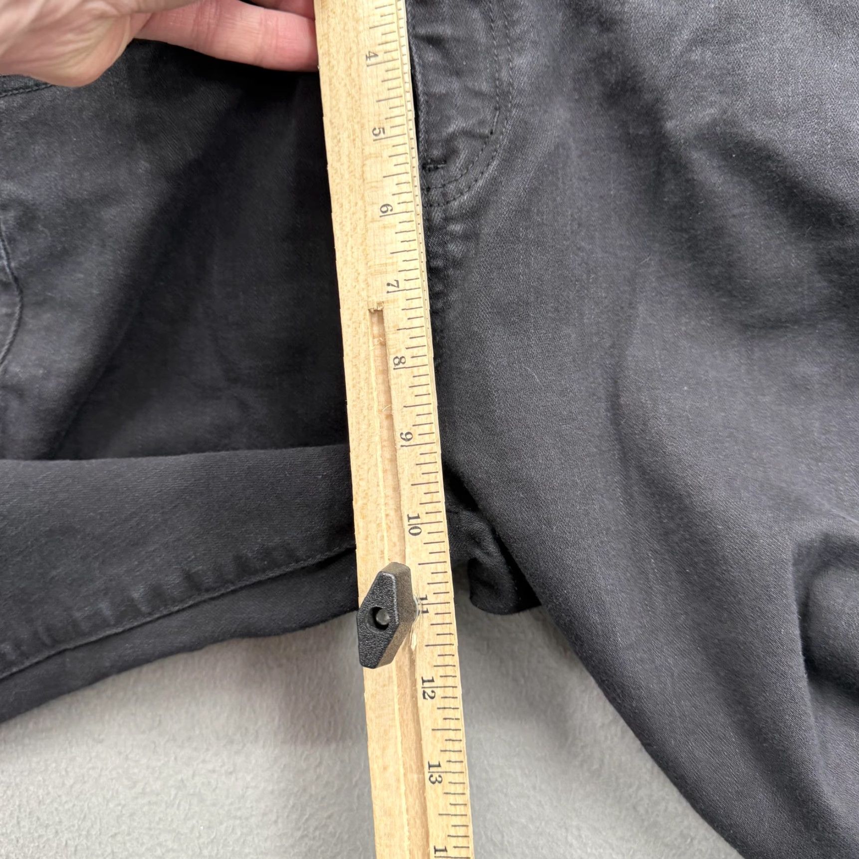 Vintage Judy Blue Jeans Skinny Womens 30x30 Black Charcoal Wash Mid Rise Stretch Denim Pocket Button Zipper Slim Leather Patch City 11/30 Men? Size 32" / US 10 / IT 46 - 7 Thumbnail