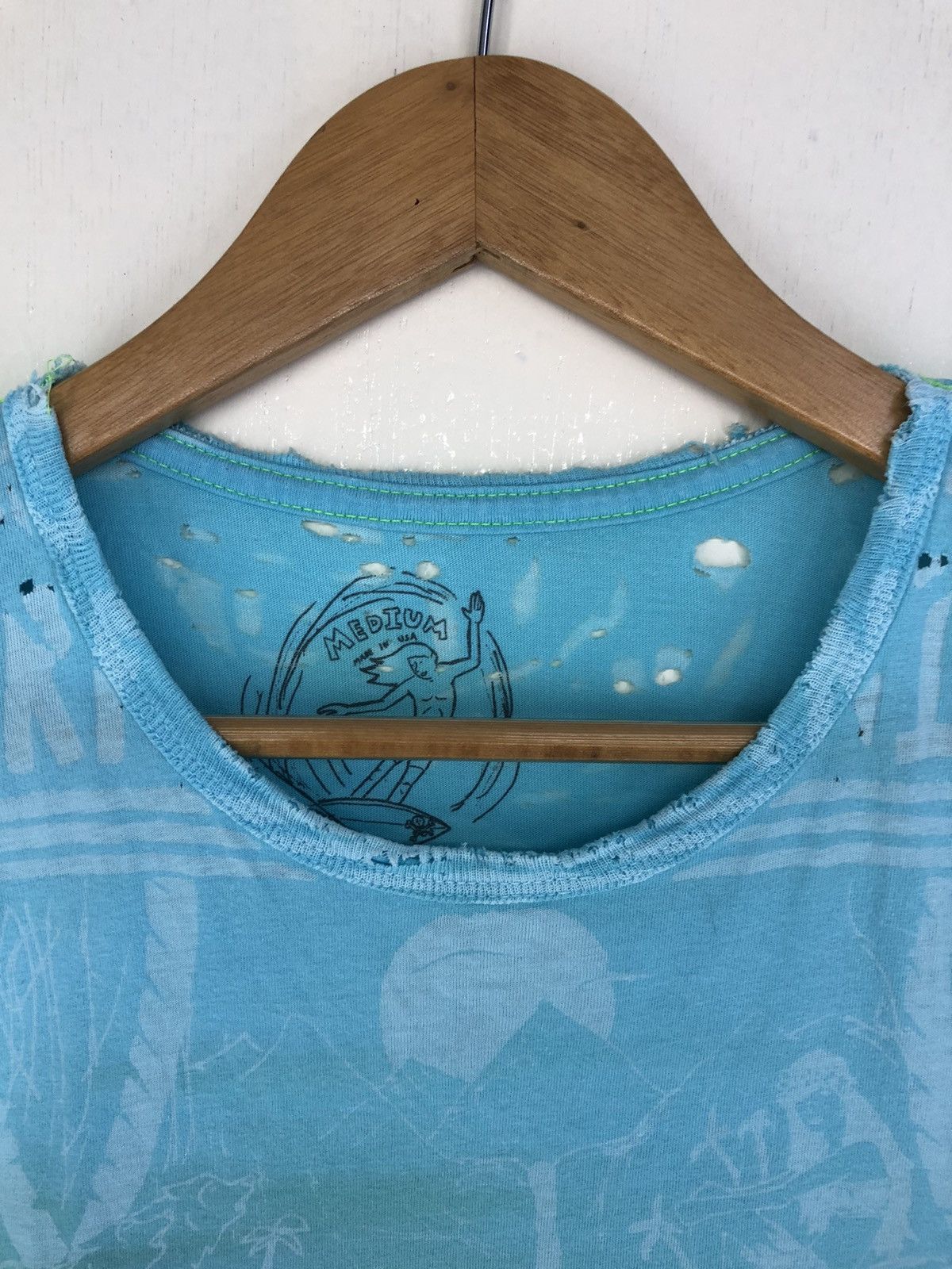 Japanese Brand Mowgli Surf Distressed Tshirt Size US M / EU 48-50 / 2 - 3 Thumbnail