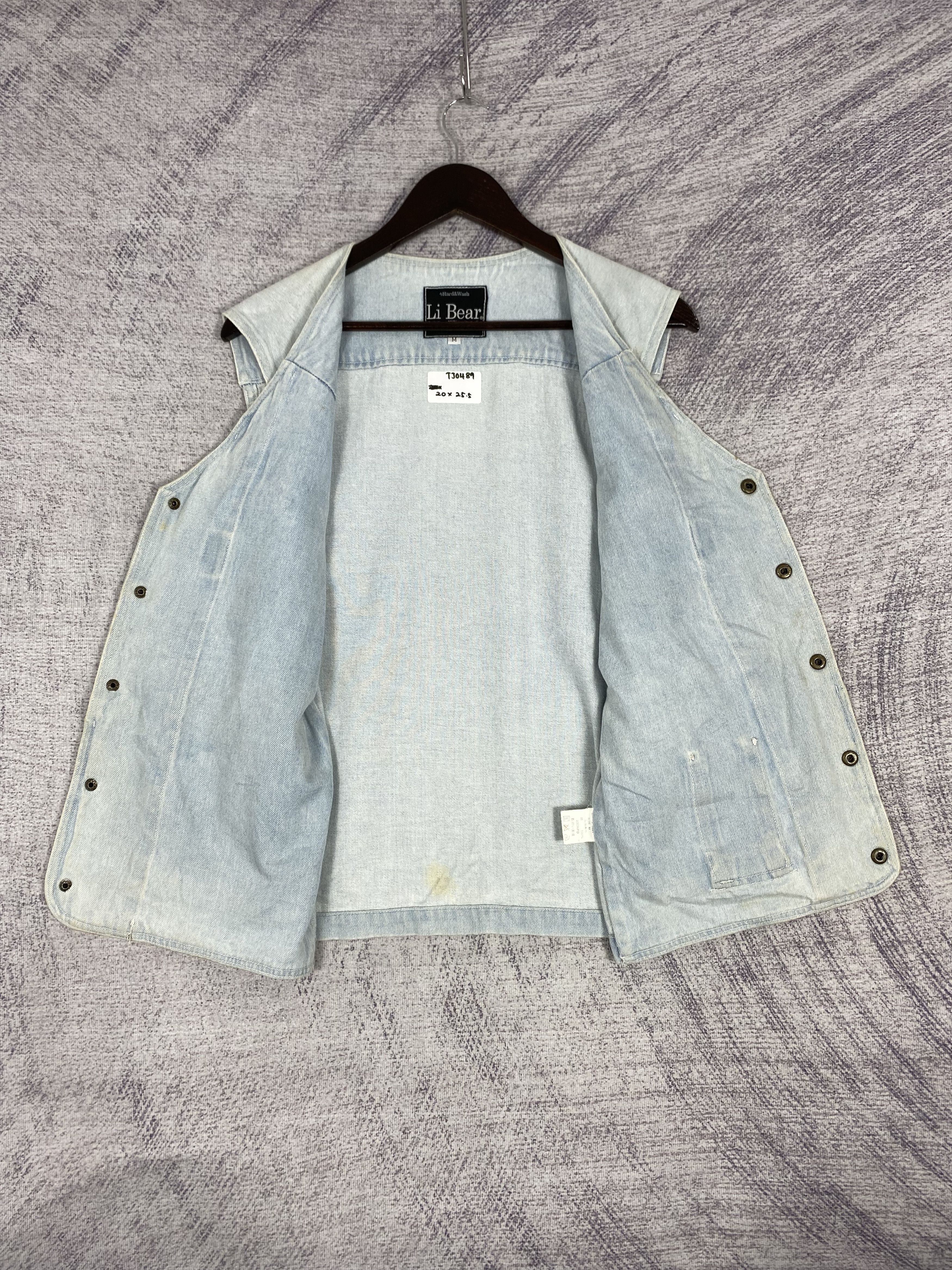 Japanese Brand Vintage Li Bear Light Wash Denim Utility Multi Pocket Vest Size US M / EU 48-50 / 2 - 4 Thumbnail