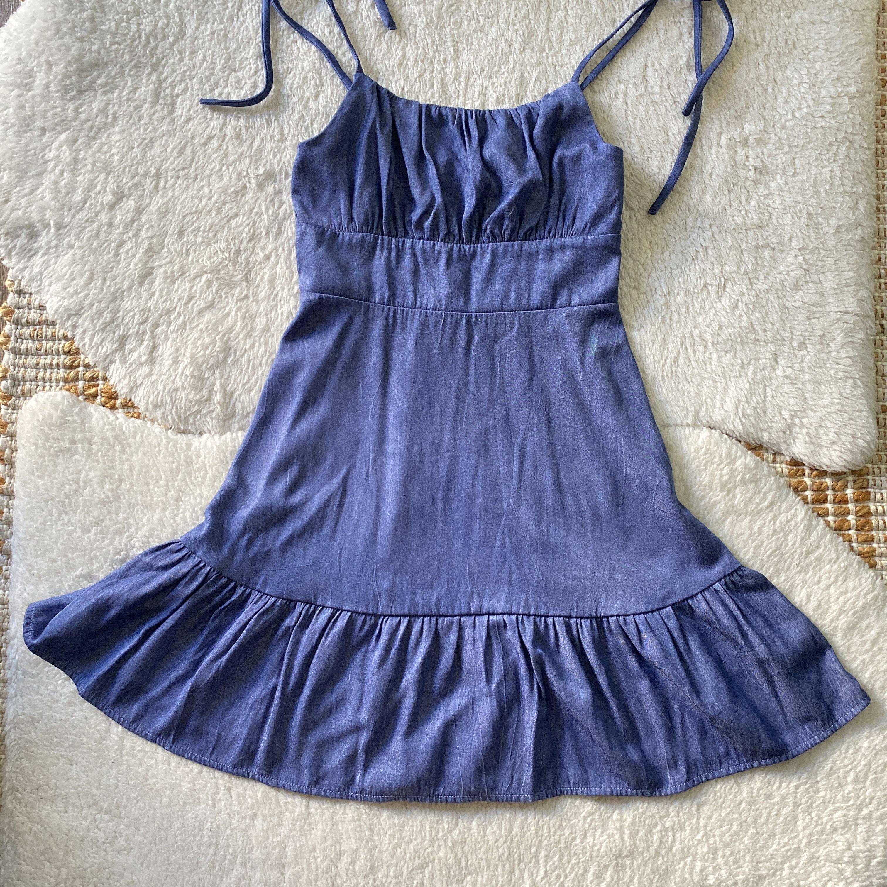 Other Speechless Chambray Blue Baby Doll Dress XS - Summer Dress Size XS / US 0-2 / IT 36-38 - 12 Thumbnail