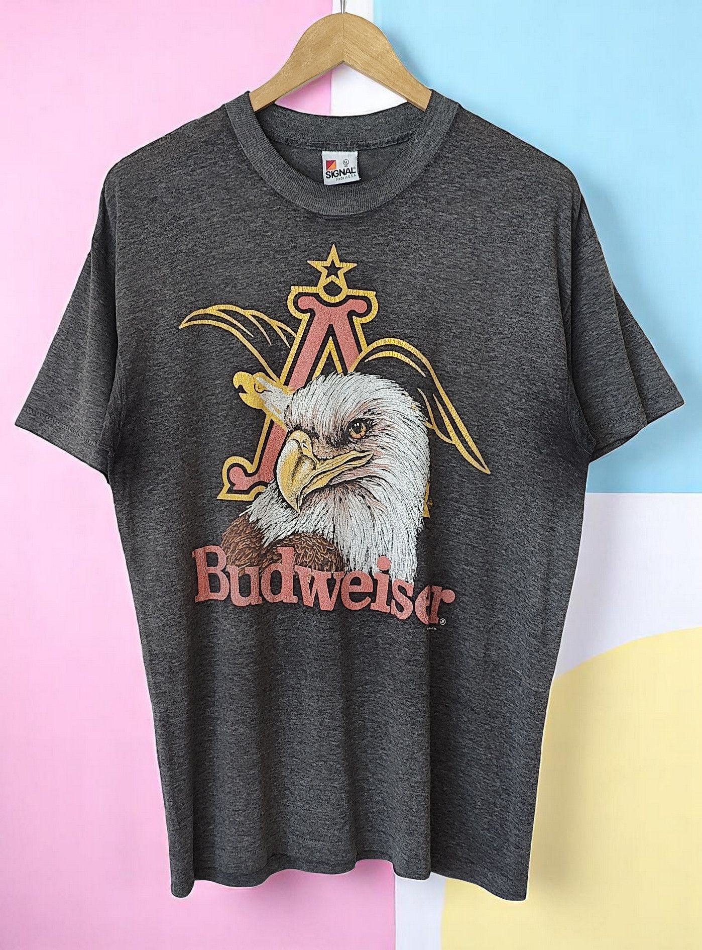 Budweiser Budweiser 1988 Eagle Logo Official Vintage Tshirt Size US L / EU 52-54 / 3 - 1 Thumbnail