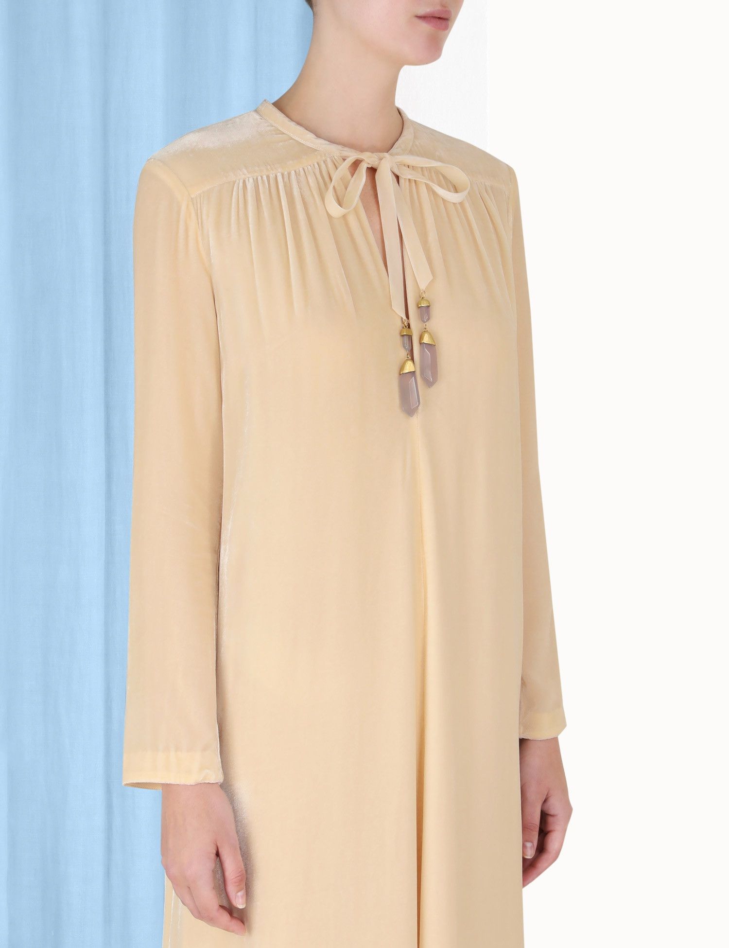 Zimmermann oc11z0425 Lyrical Velvet Tubular Dress in Light Beige Size L / US 10 / IT 46 - 7 Thumbnail